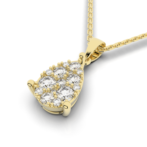 Cove Pear Pendant 0.47 Carat Natural Diamonds 18 Karat Gold