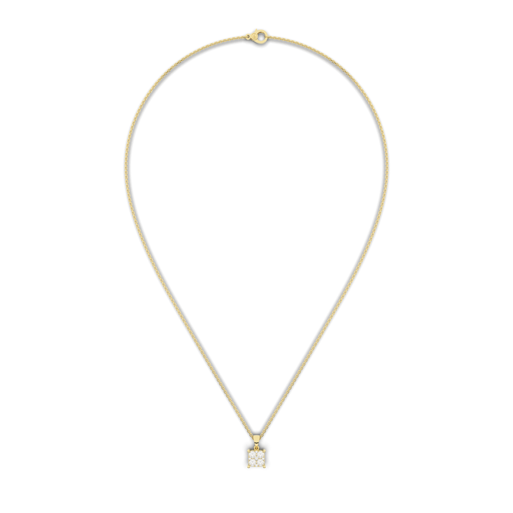 Cove Square Pendant 0.49 Carat Natural Diamonds 18 Karat Gold