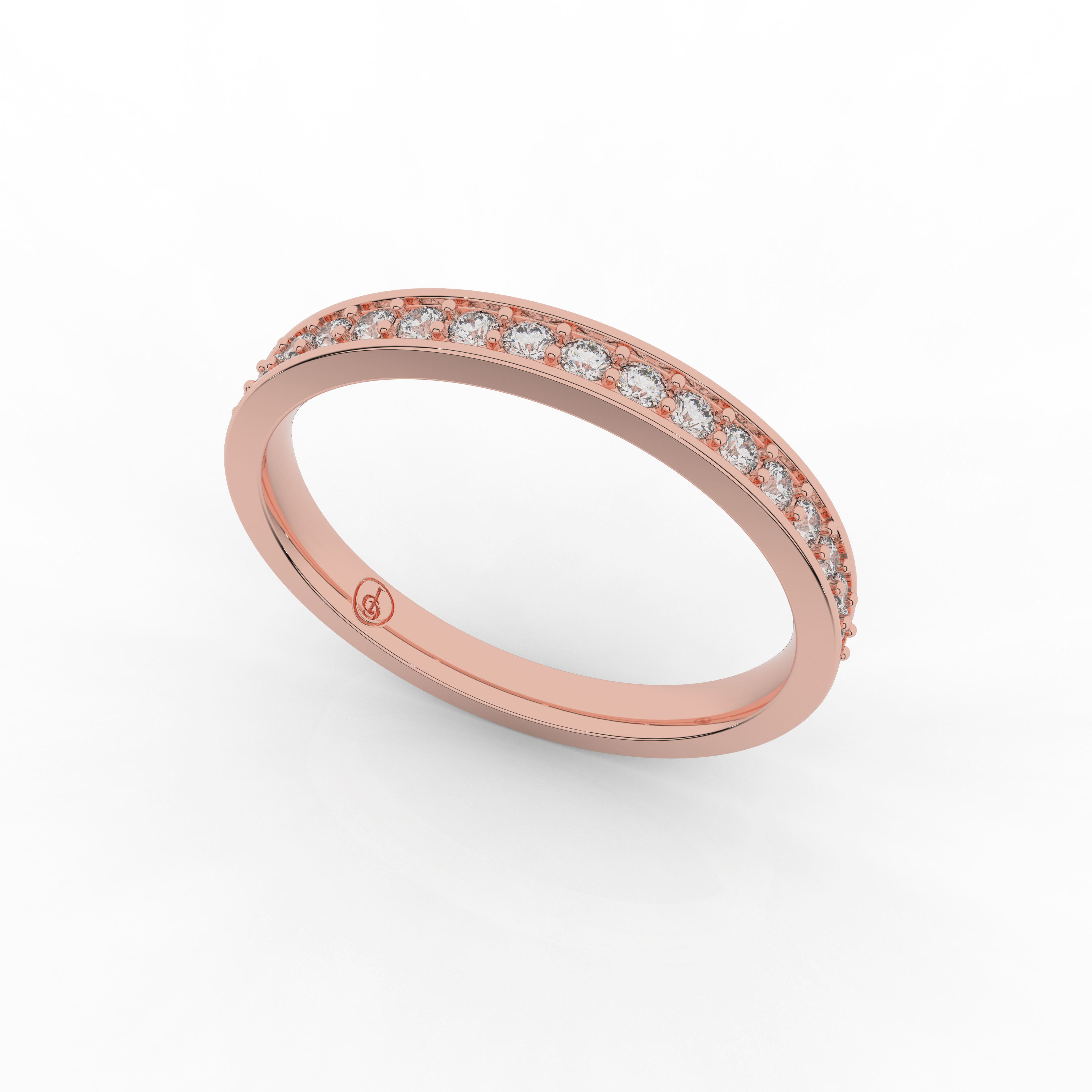 Mirage Half Eternity Ring 0.18 Carat Natural Diamond 18 Karat Gold