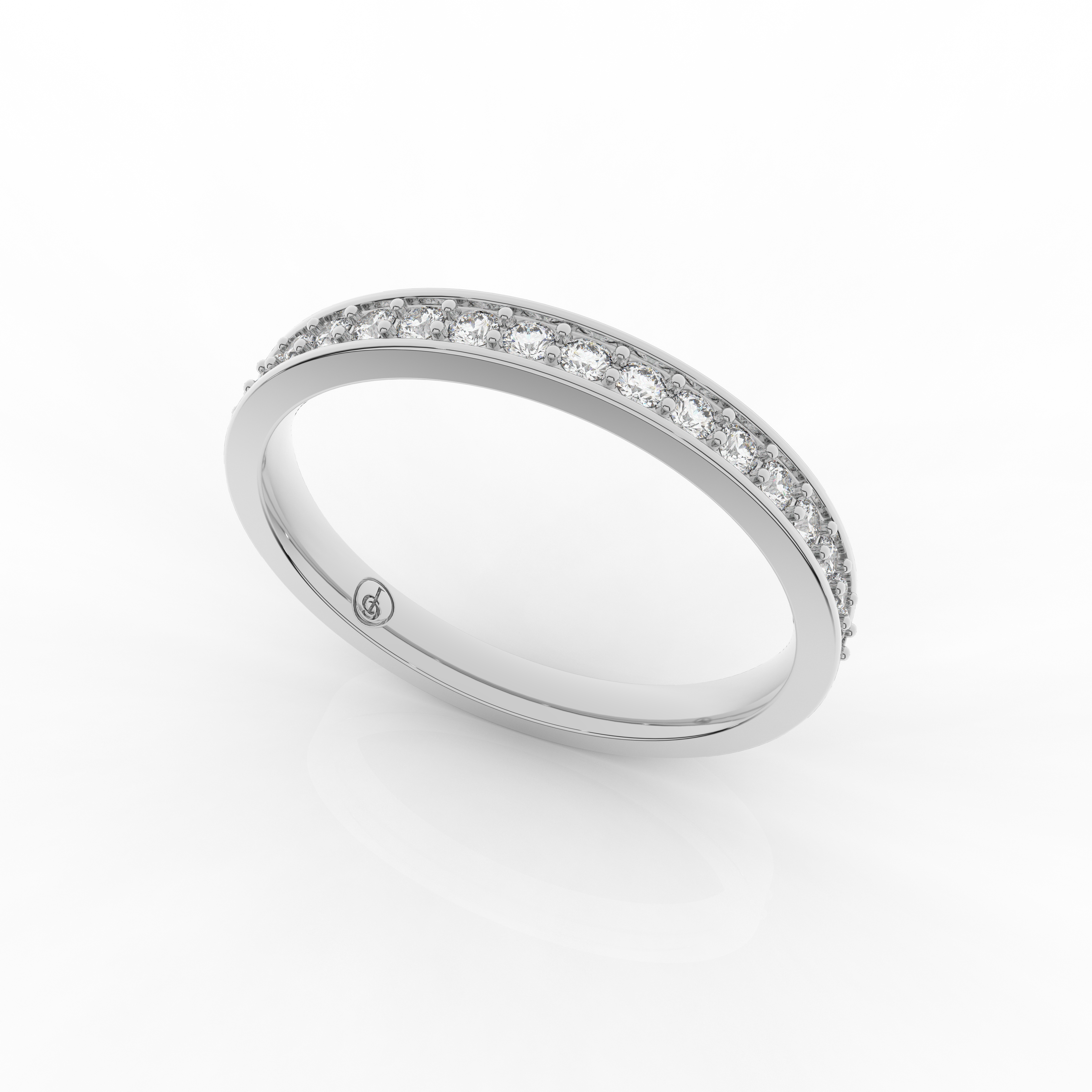 Mirage Half Eternity Ring 0.18 Carat Natural Diamond 18 Karat Gold