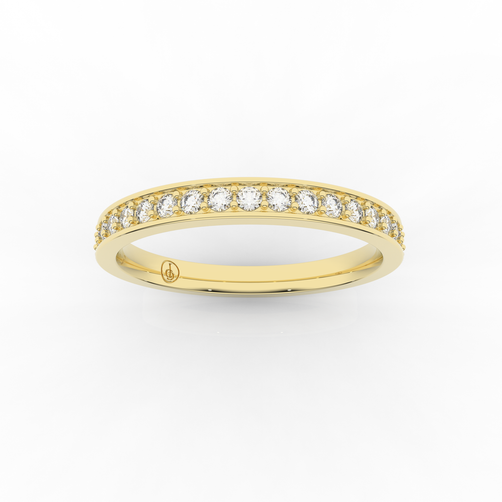 Mirage Half Eternity Ring 0.18 Carat Natural Diamond 18 Karat Gold