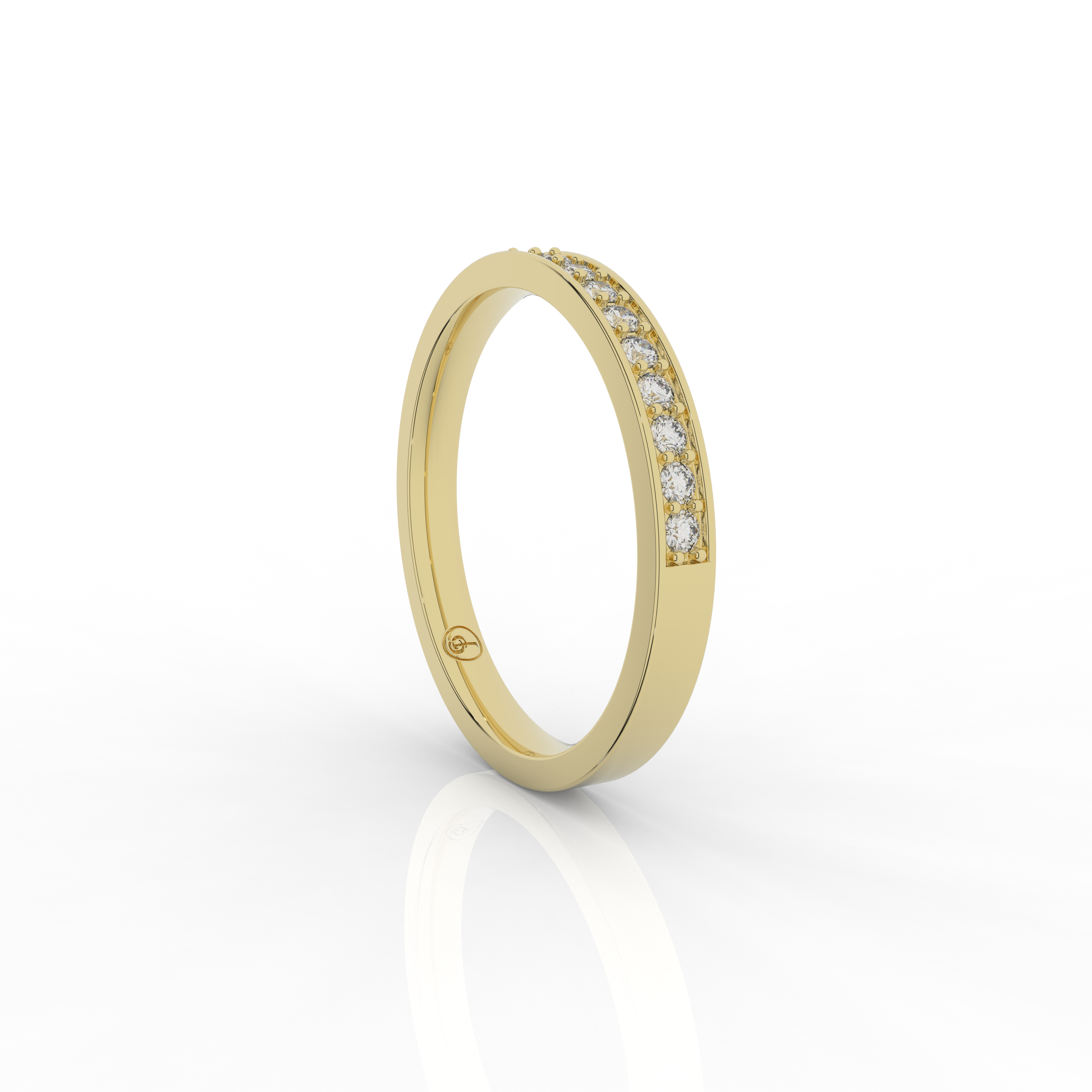Mirage Half Eternity Ring 0.18 Carat Natural Diamond 18 Karat Gold