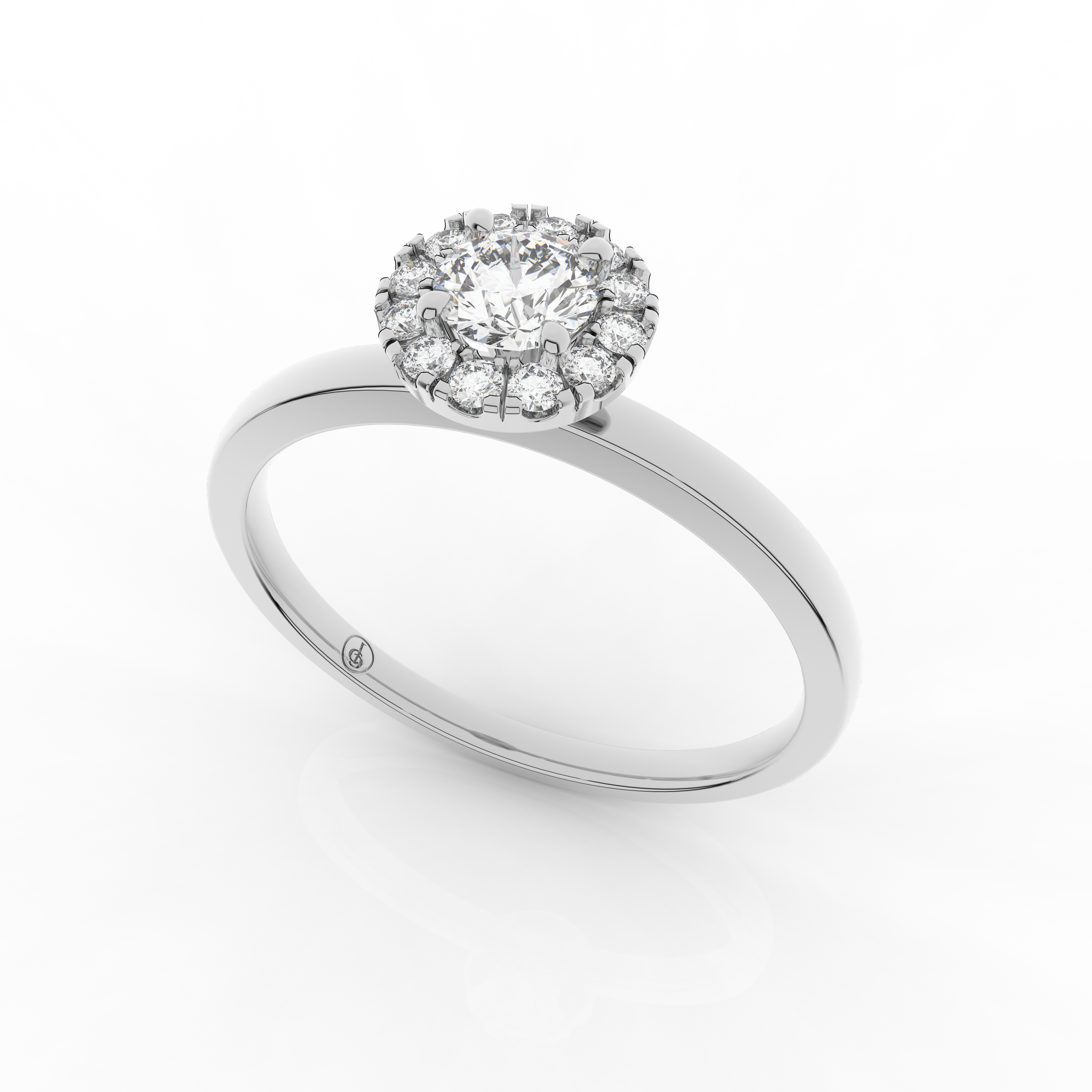 Elix Round Shaped Engagement Ring 0.27 Carat Natural Diamond 18 Karat Gold