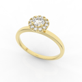 Elix Round Shaped Engagement Ring 0.27 Carat Natural Diamond 18 Karat Gold