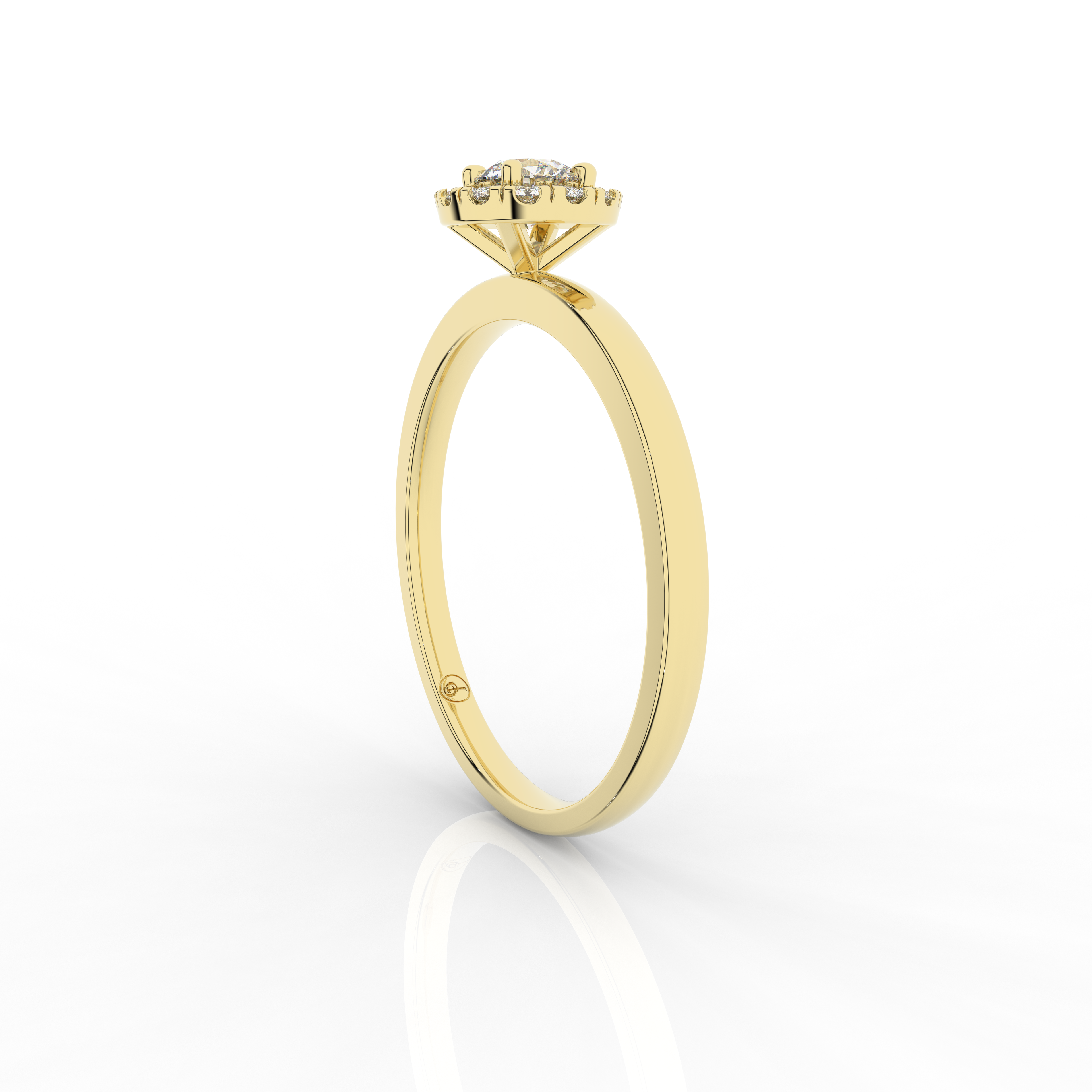 Elix Round Shaped Engagement Ring 0.27 Carat Natural Diamond 18 Karat Gold