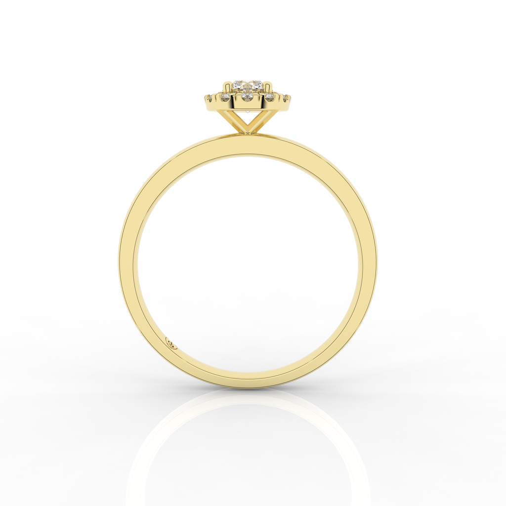 Elix Round Shaped Engagement Ring 0.27 Carat Natural Diamond 18 Karat Gold