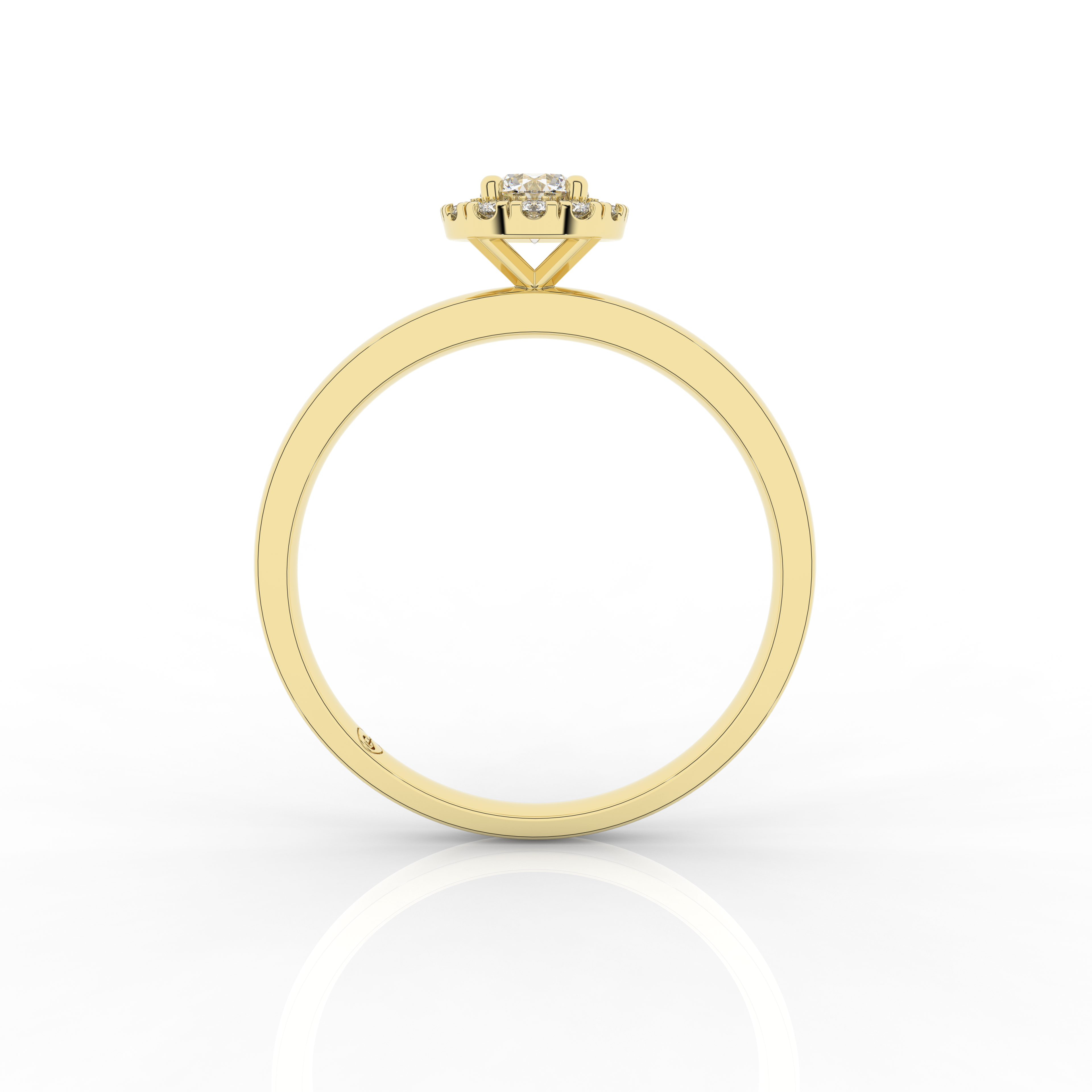 Elix Round Shaped Engagement Ring 0.27 Carat Natural Diamond 18 Karat Gold