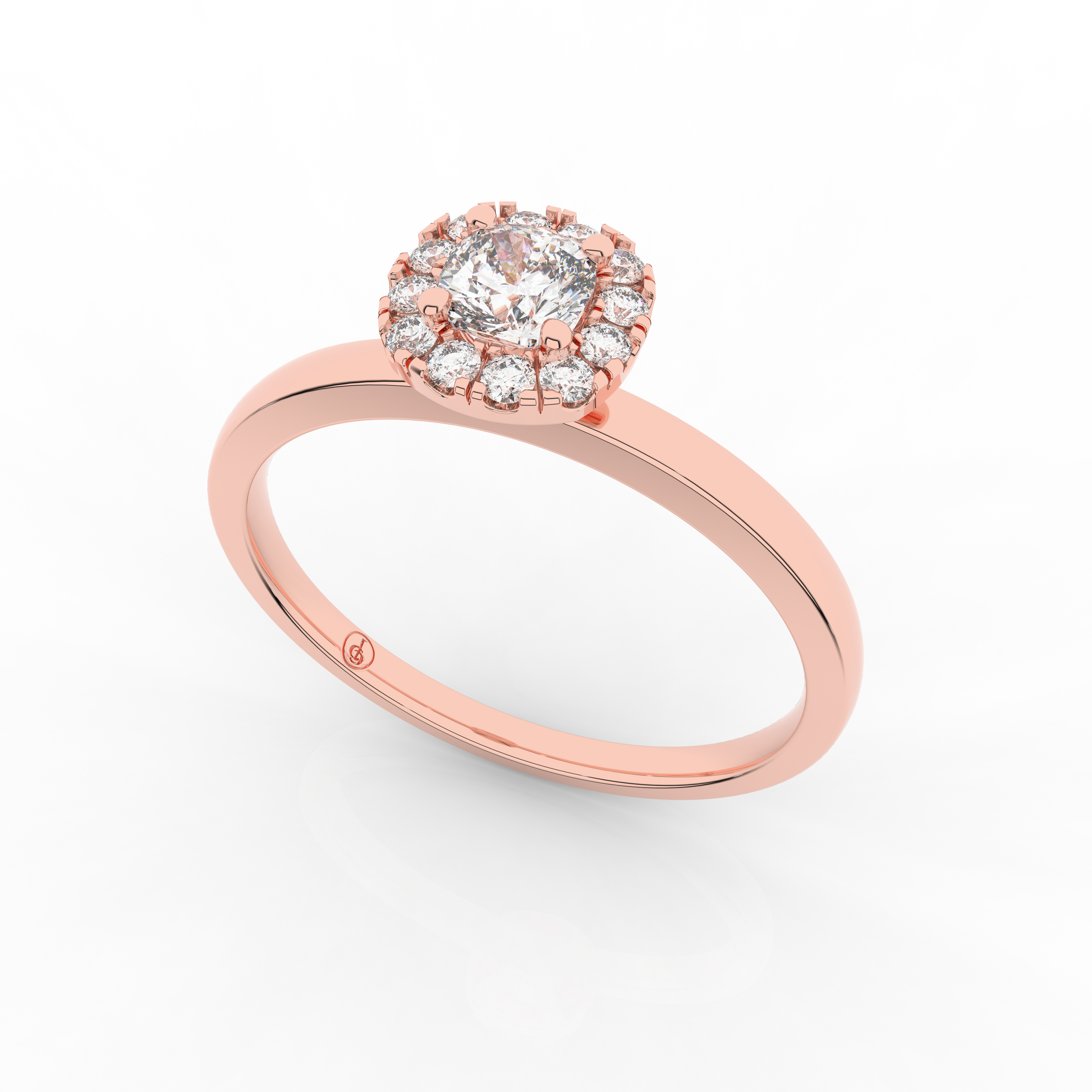 Elix Cushion Engagement Ring 0.29 Carat Natural Diamond 18 Karat Gold