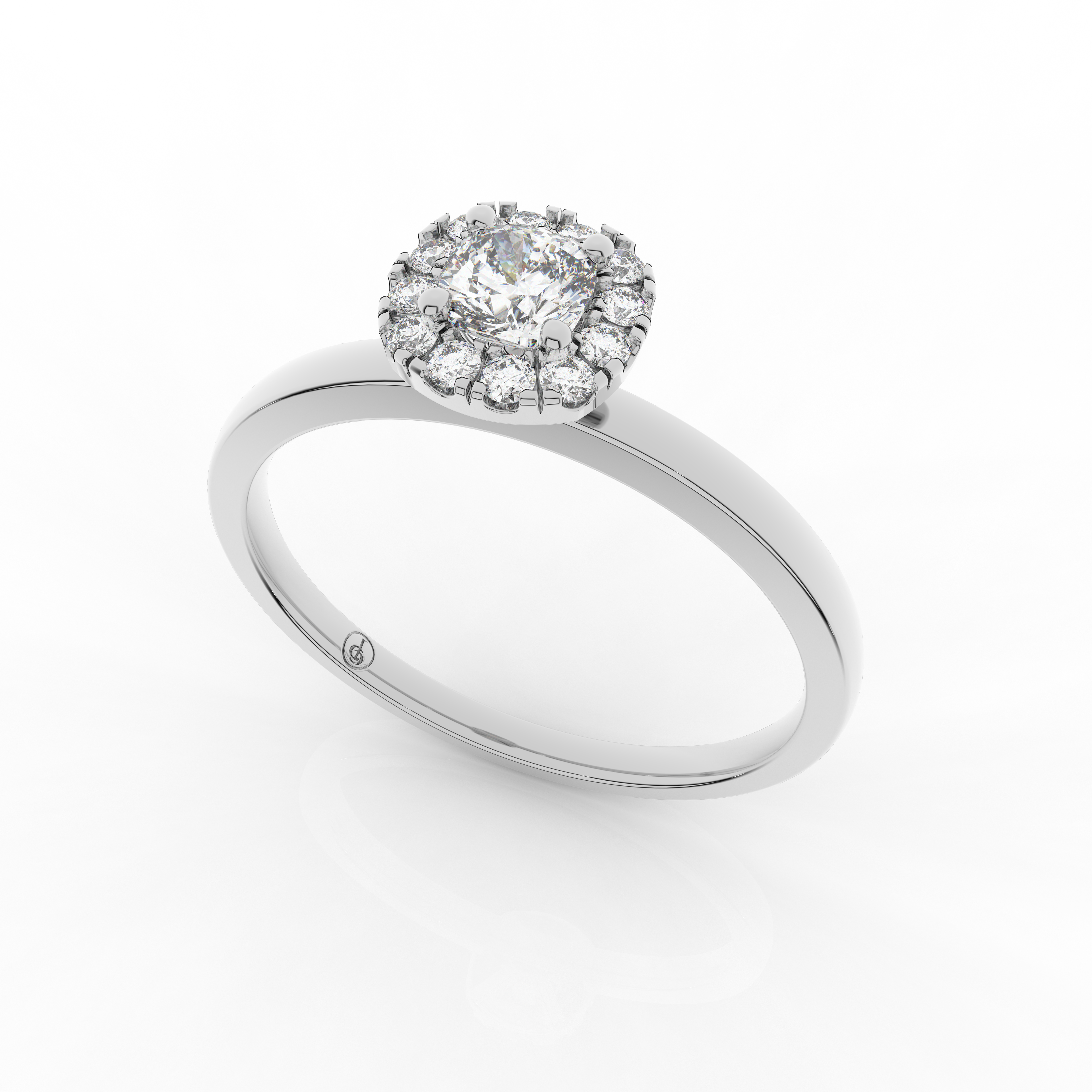 Elix Cushion Engagement Ring 0.29 Carat Natural Diamond 18 Karat Gold