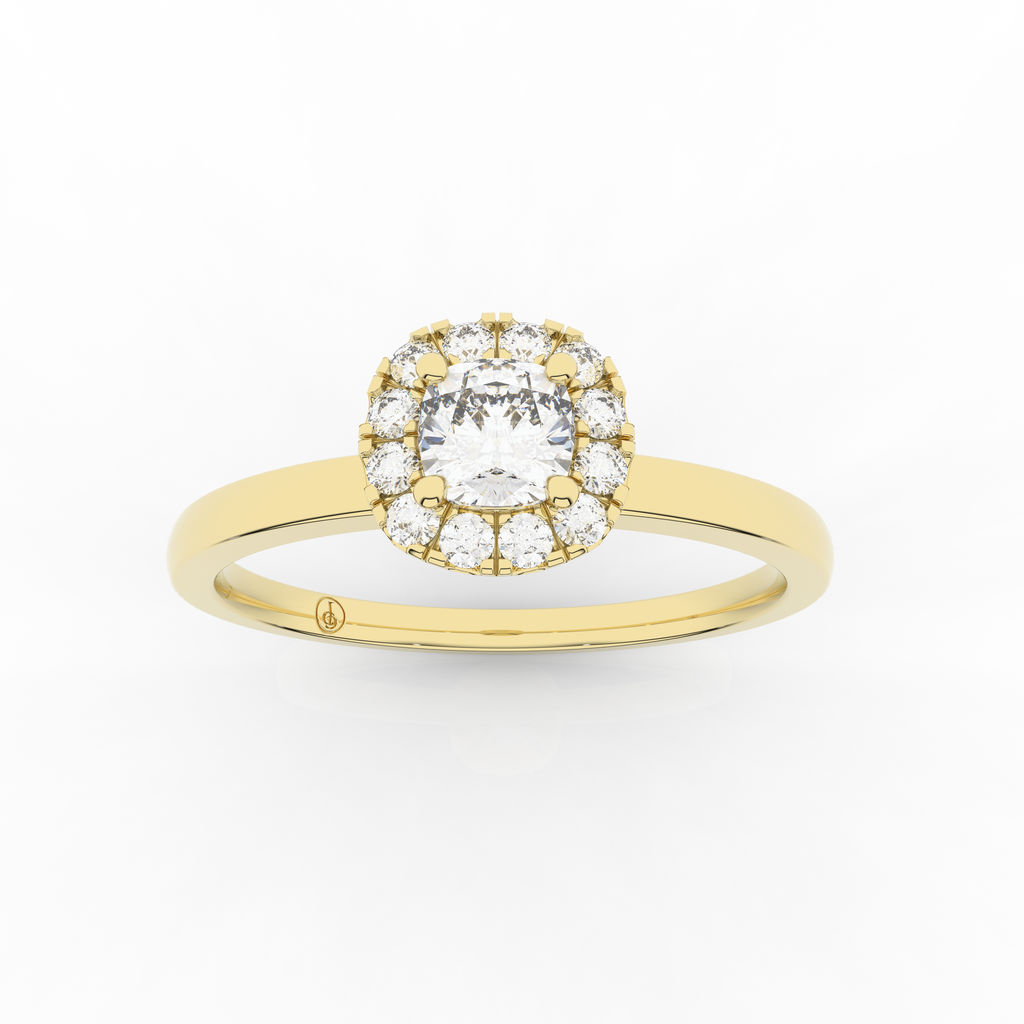 Elix Cushion Engagement Ring 0.29 Carat Natural Diamond 18 Karat Gold