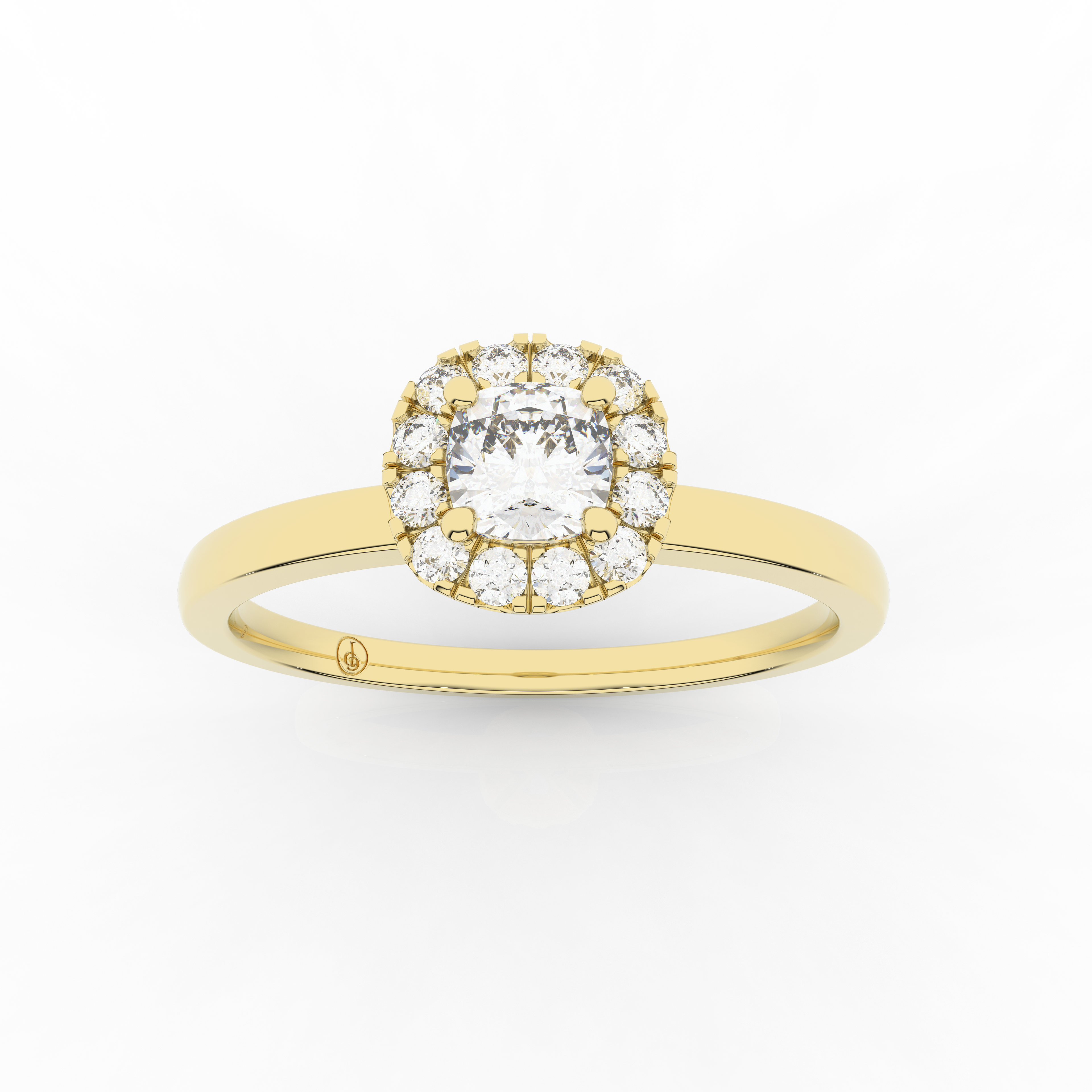 Elix Cushion Engagement Ring 0.29 Carat Natural Diamond 18 Karat Gold