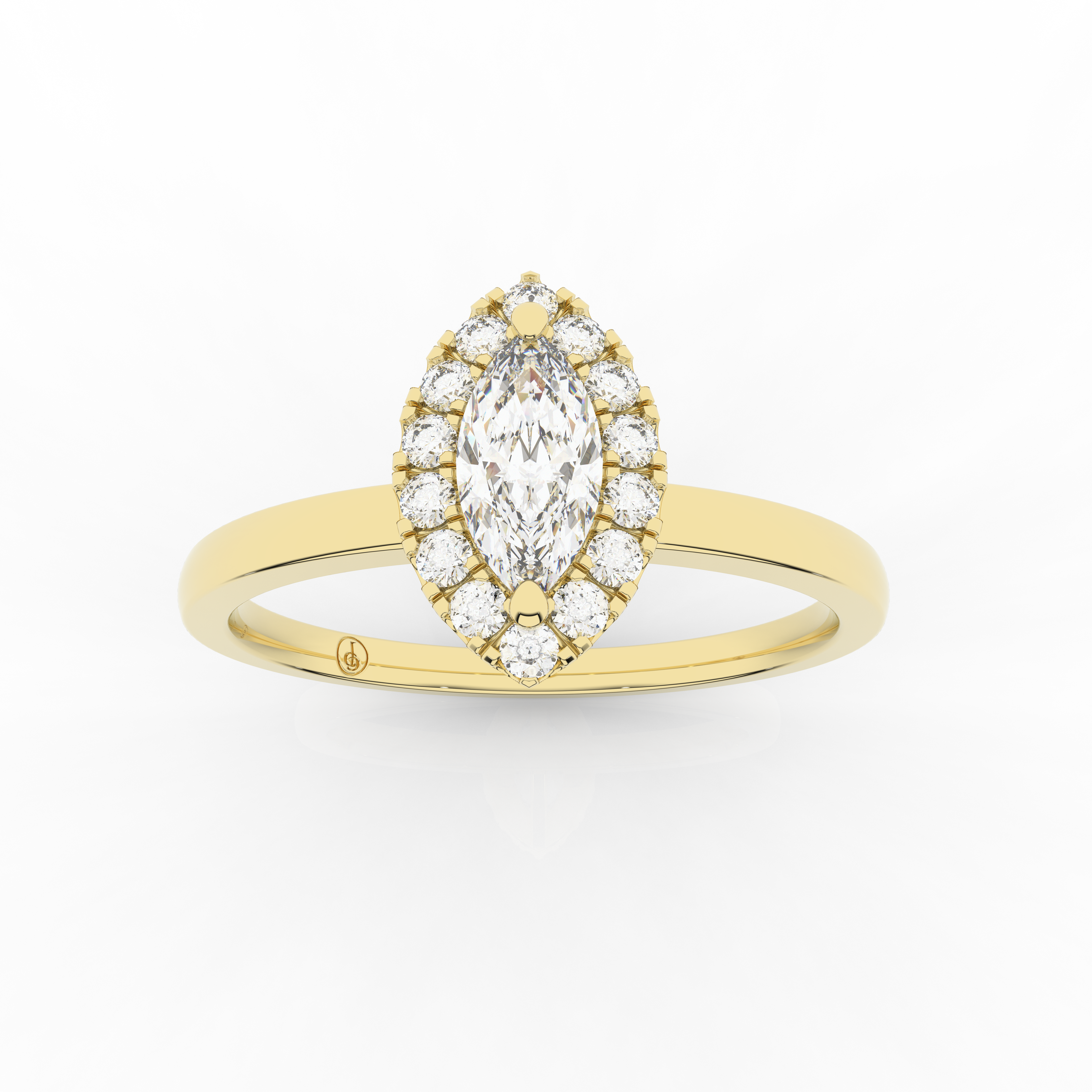 Elix Marquise Engagement Ring 0.30 Carat Natural Diamond 18 Karat Gold