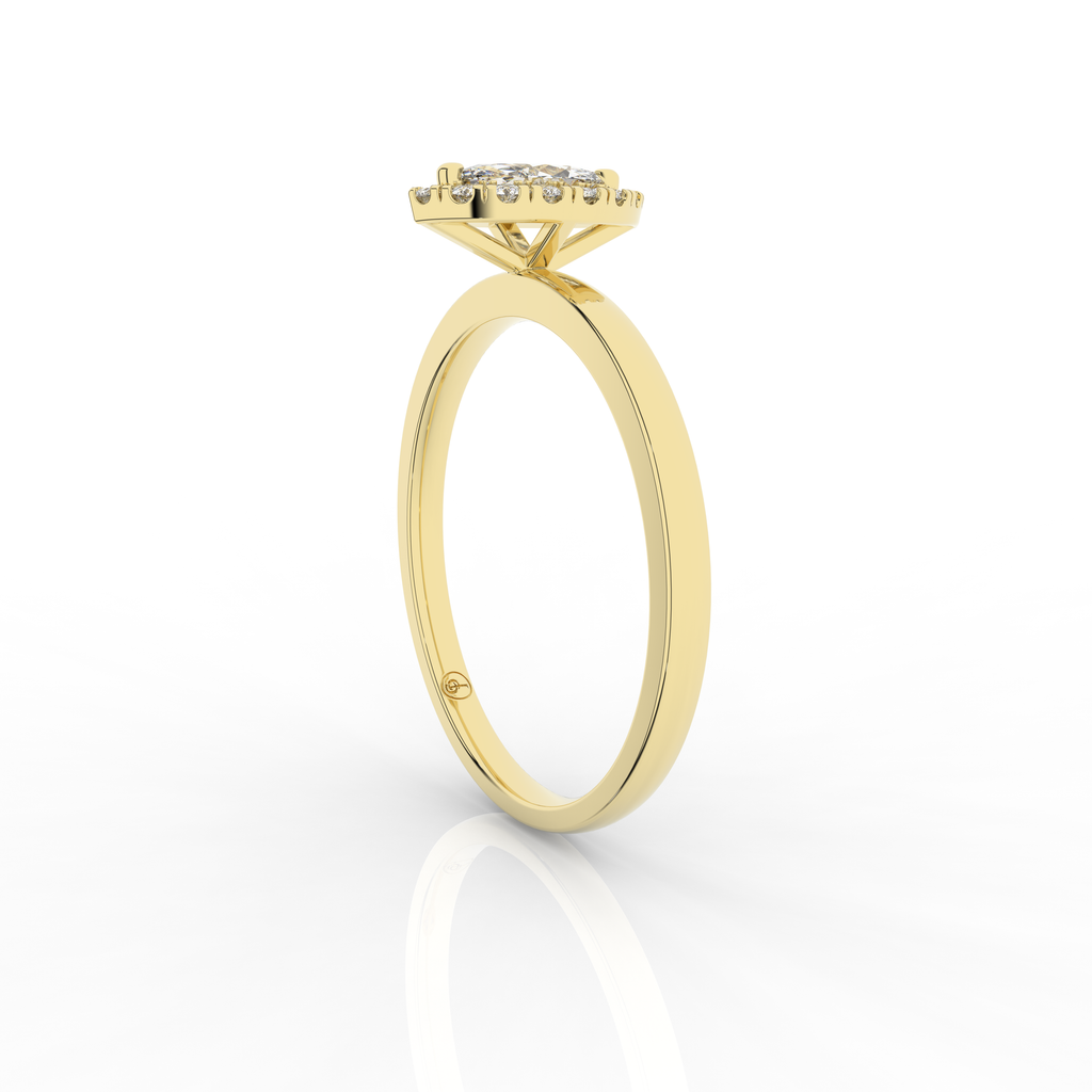 Elix Marquise Engagement Ring 0.30 Carat Natural Diamond 18 Karat Gold