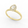 Elix Pear Shaped Engagement Ring 0.30 Carat Natural Diamond 18 Karat Gold