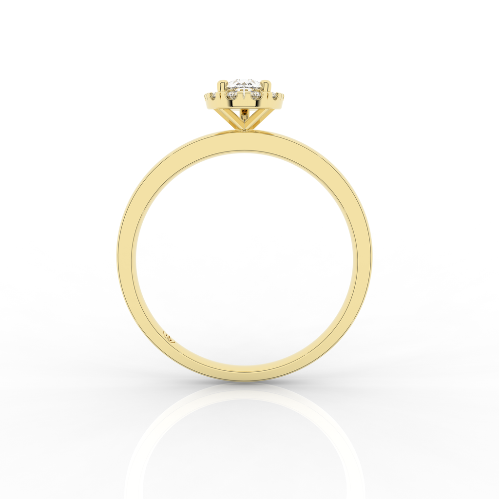 Elix Pear Shaped Engagement Ring 0.30 Carat Natural Diamond 18 Karat Gold