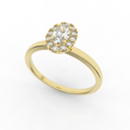 Elix Oval Engagement Ring 0.30 Carat Natural Diamond 18 Karat Gold