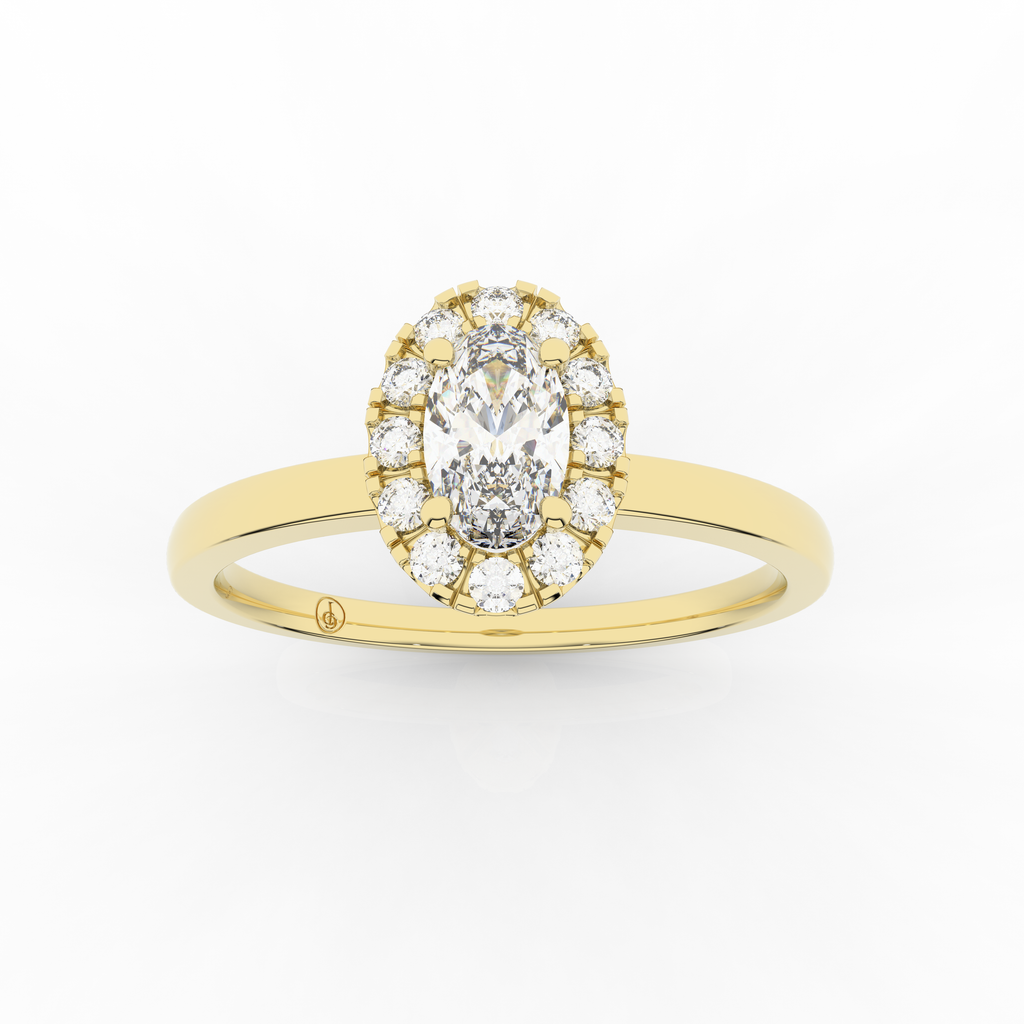 Elix Oval Engagement Ring 0.30 Carat Natural Diamond 18 Karat Gold