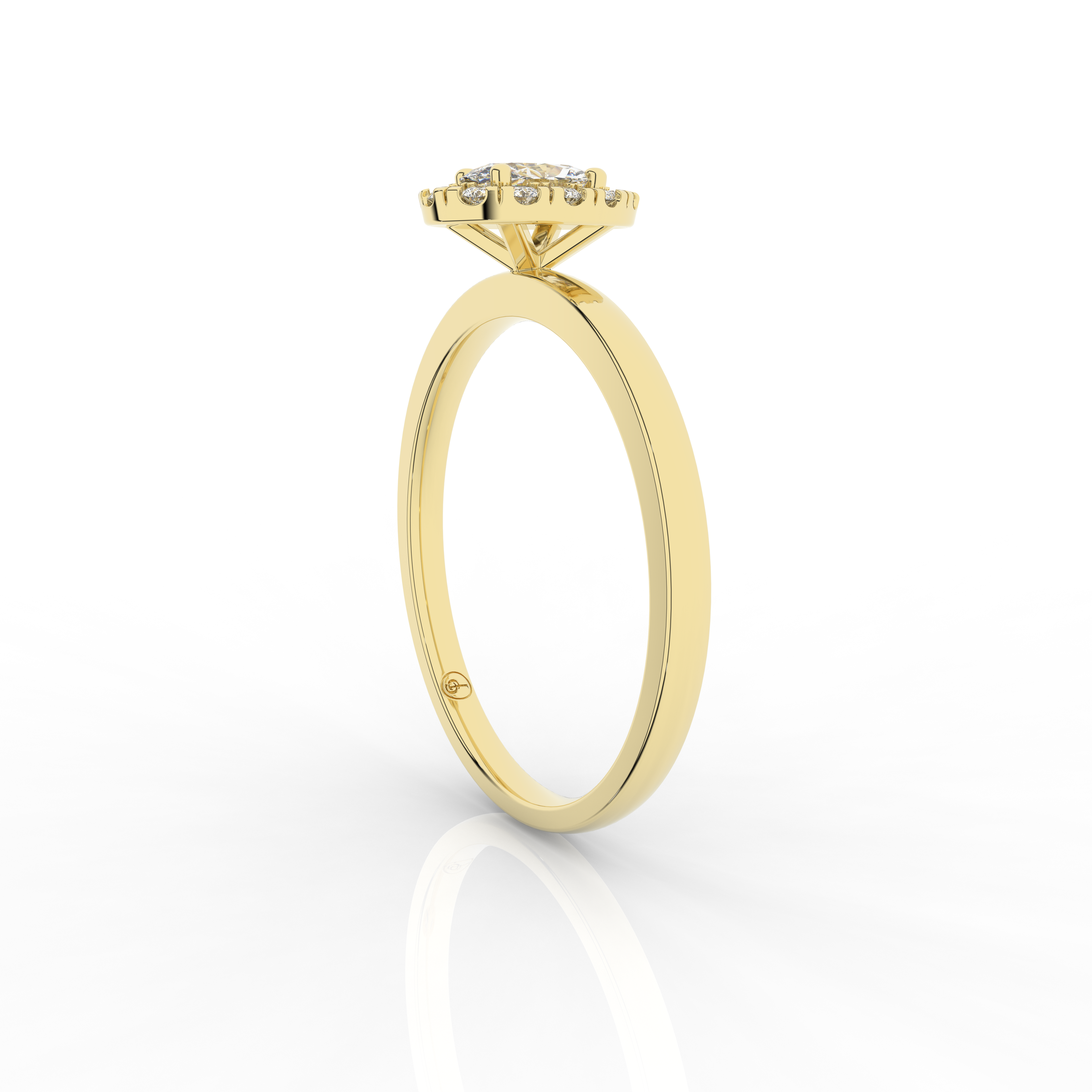 Elix Oval Engagement Ring 0.30 Carat Natural Diamond 18 Karat Gold