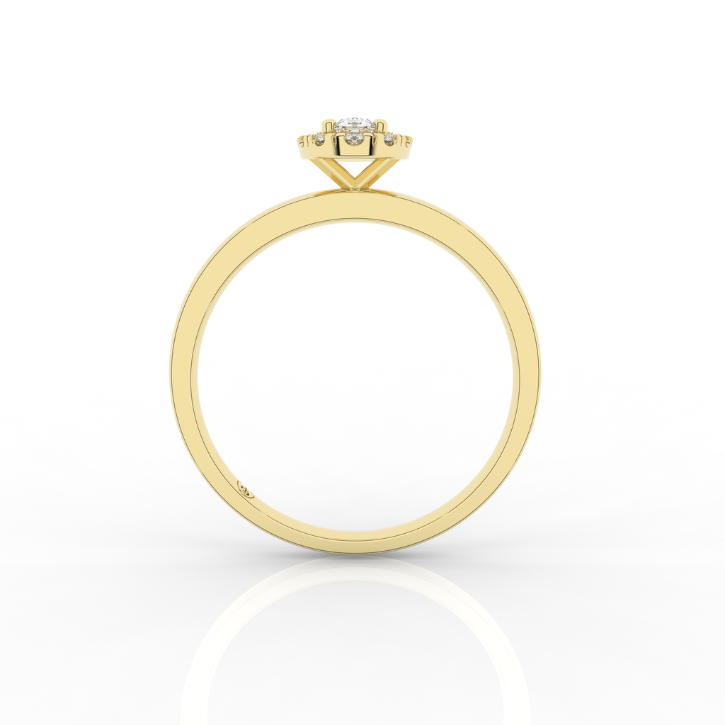 Elix Oval Engagement Ring 0.30 Carat Natural Diamond 18 Karat Gold