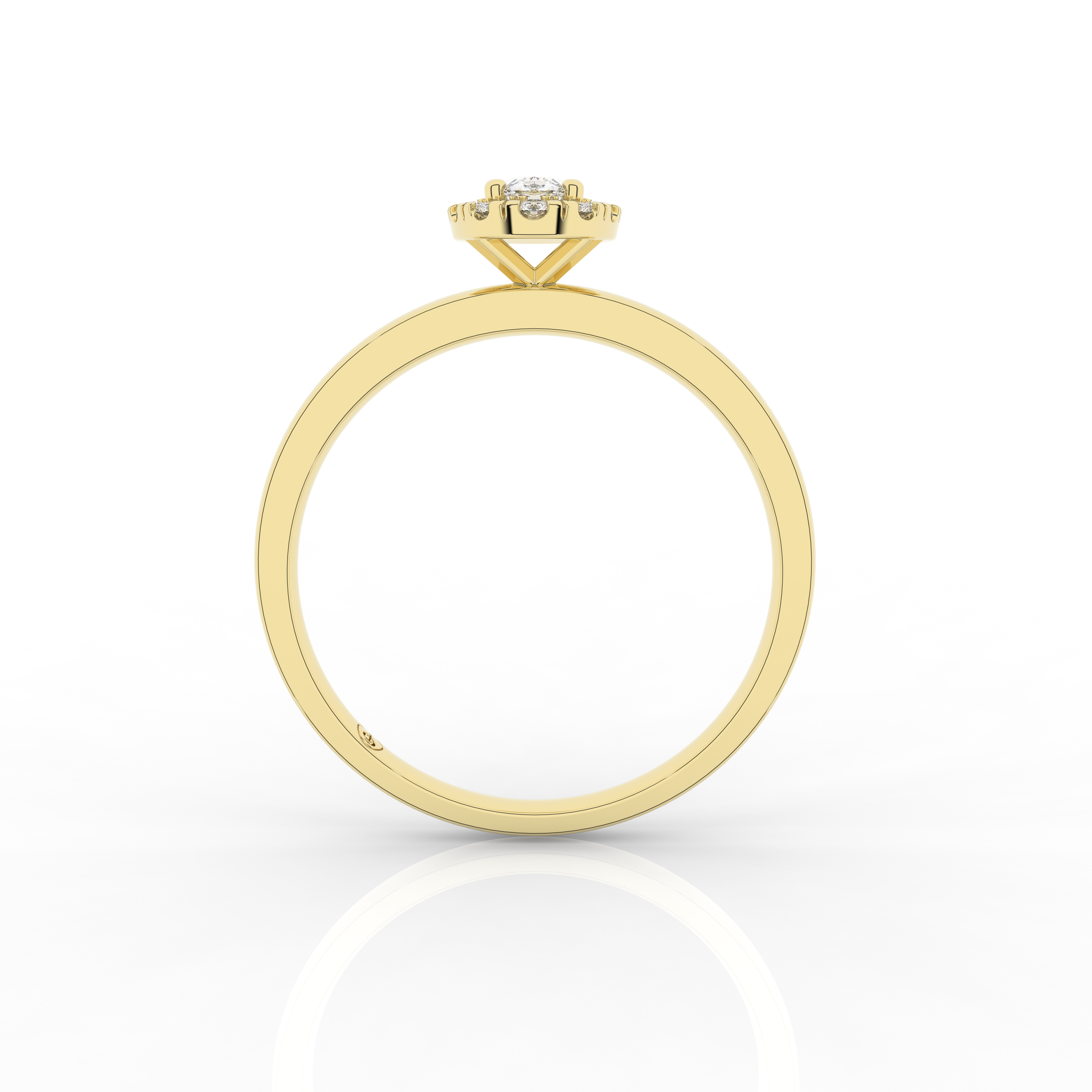 Elix Oval Engagement Ring 0.30 Carat Natural Diamond 18 Karat Gold