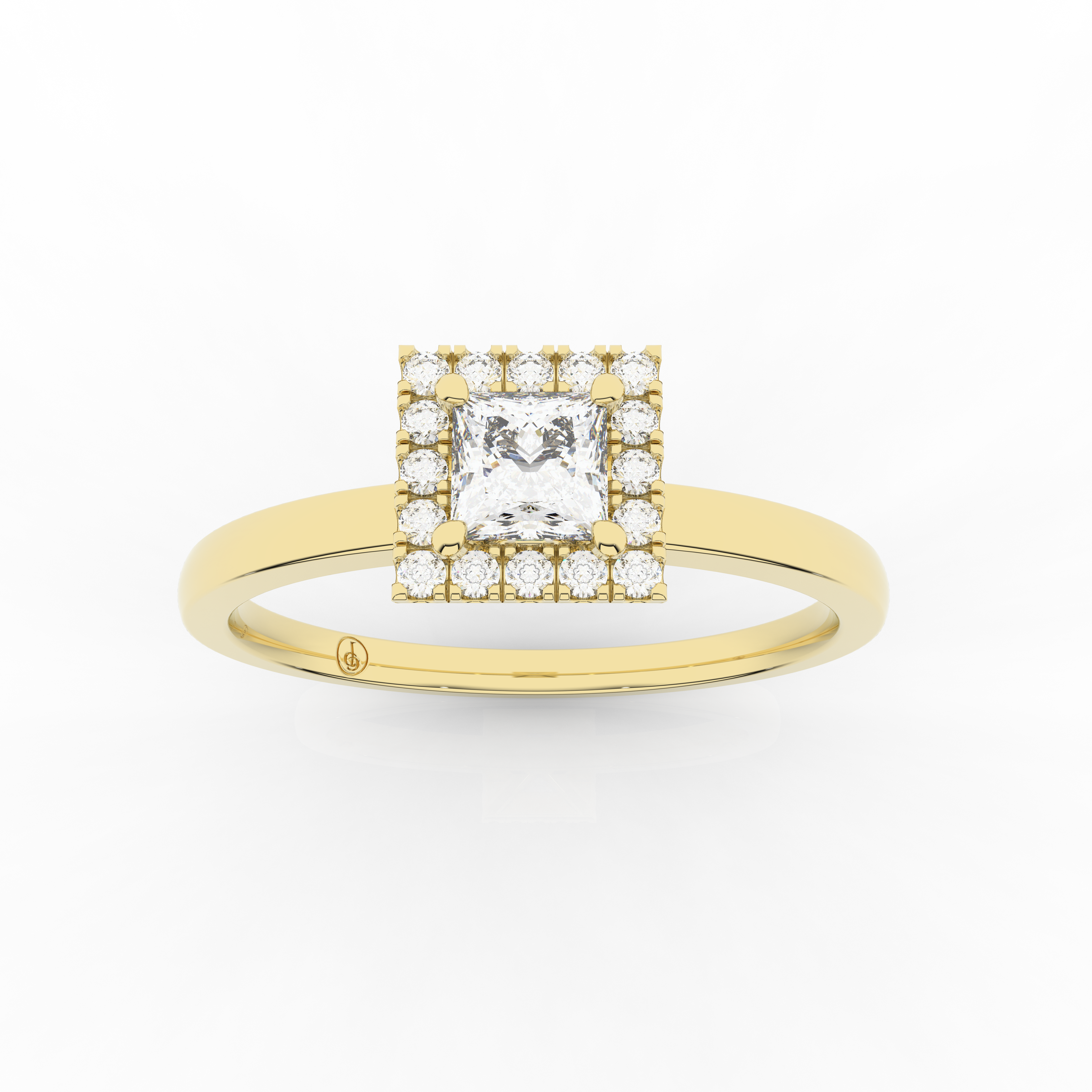 Elix Princess Engagement Ring 0.29 Carat Natural Diamond 18 Karat Gold