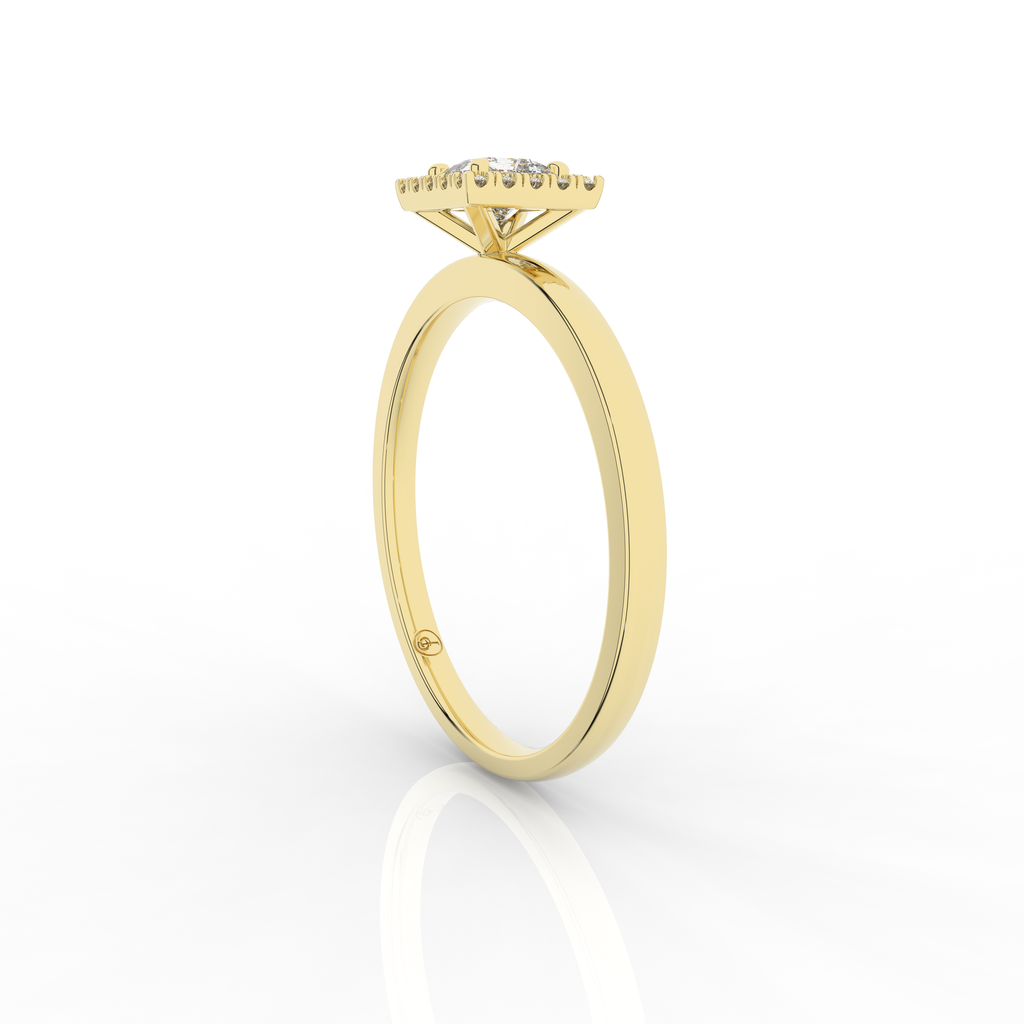 Elix Princess Engagement Ring 0.29 Carat Natural Diamond 18 Karat Gold