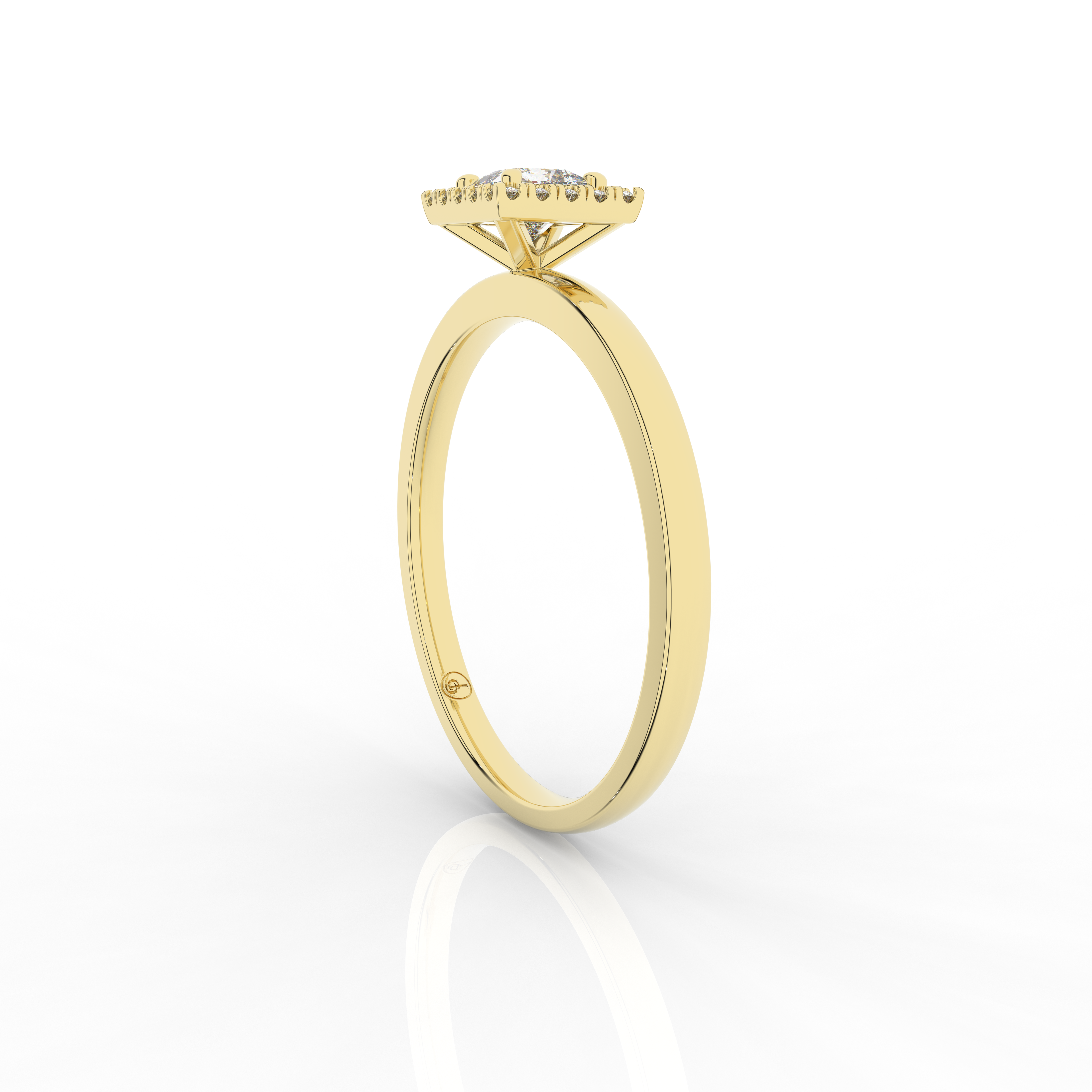 Elix Princess Engagement Ring 0.29 Carat Natural Diamond 18 Karat Gold