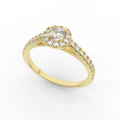 Elix Cushion Pave Engagement Ring 0.45 Carat Natural Diamond 18 Karat Gold
