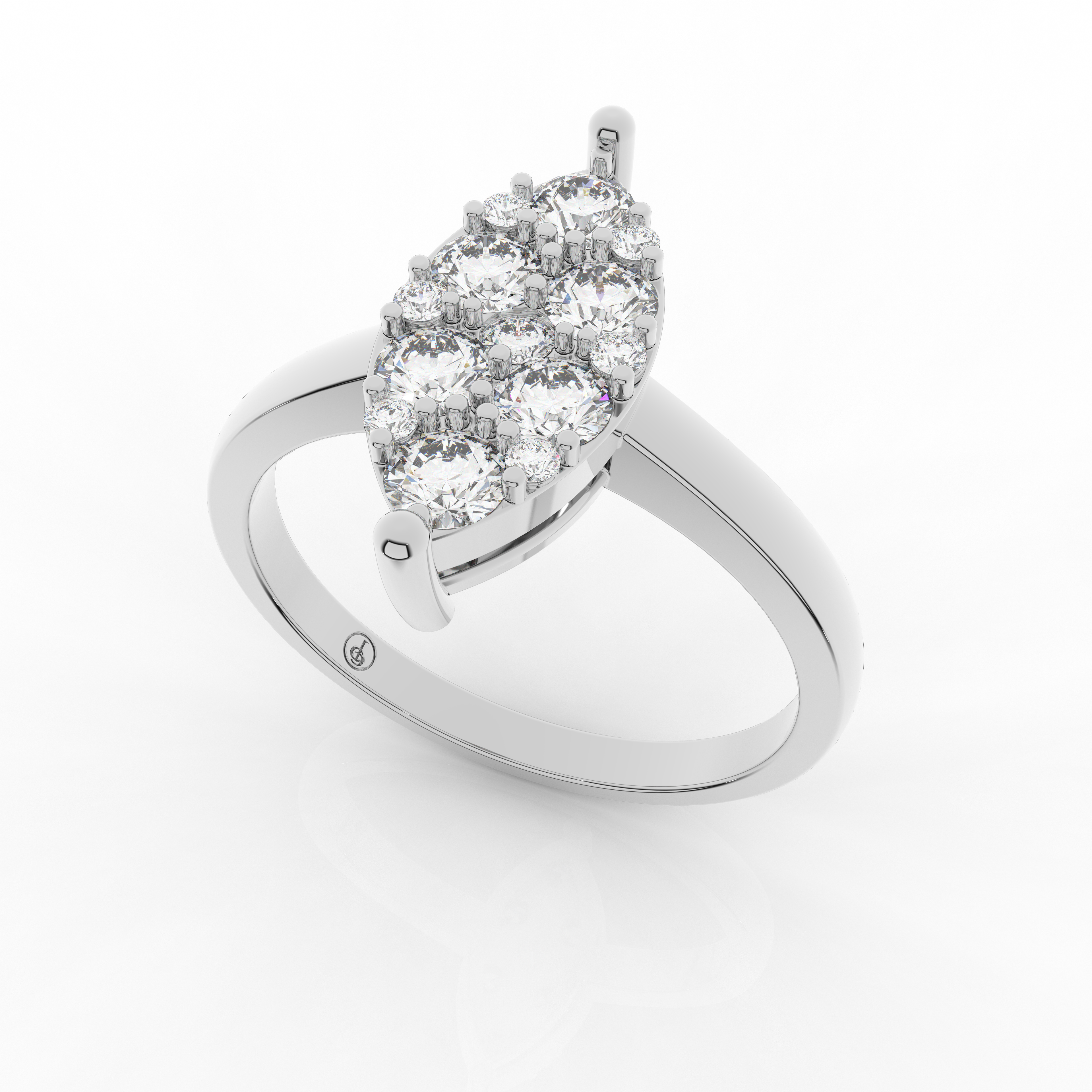 Cove Marquise Ring 0.55 Carat Natural Diamonds 18 Karat Gold