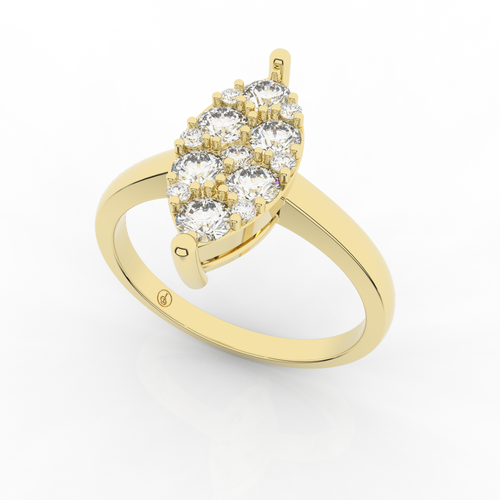 Cove Marquise Ring 0.55 Carat Natural Diamonds 18 Karat Gold