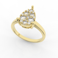 Cove Pear Shaped Ring 0.47 Carat Natural Diamonds 18 Karat Gold