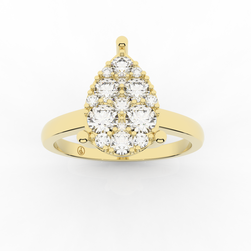Cove Pear Shaped Ring 0.47 Carat Natural Diamonds 18 Karat Gold