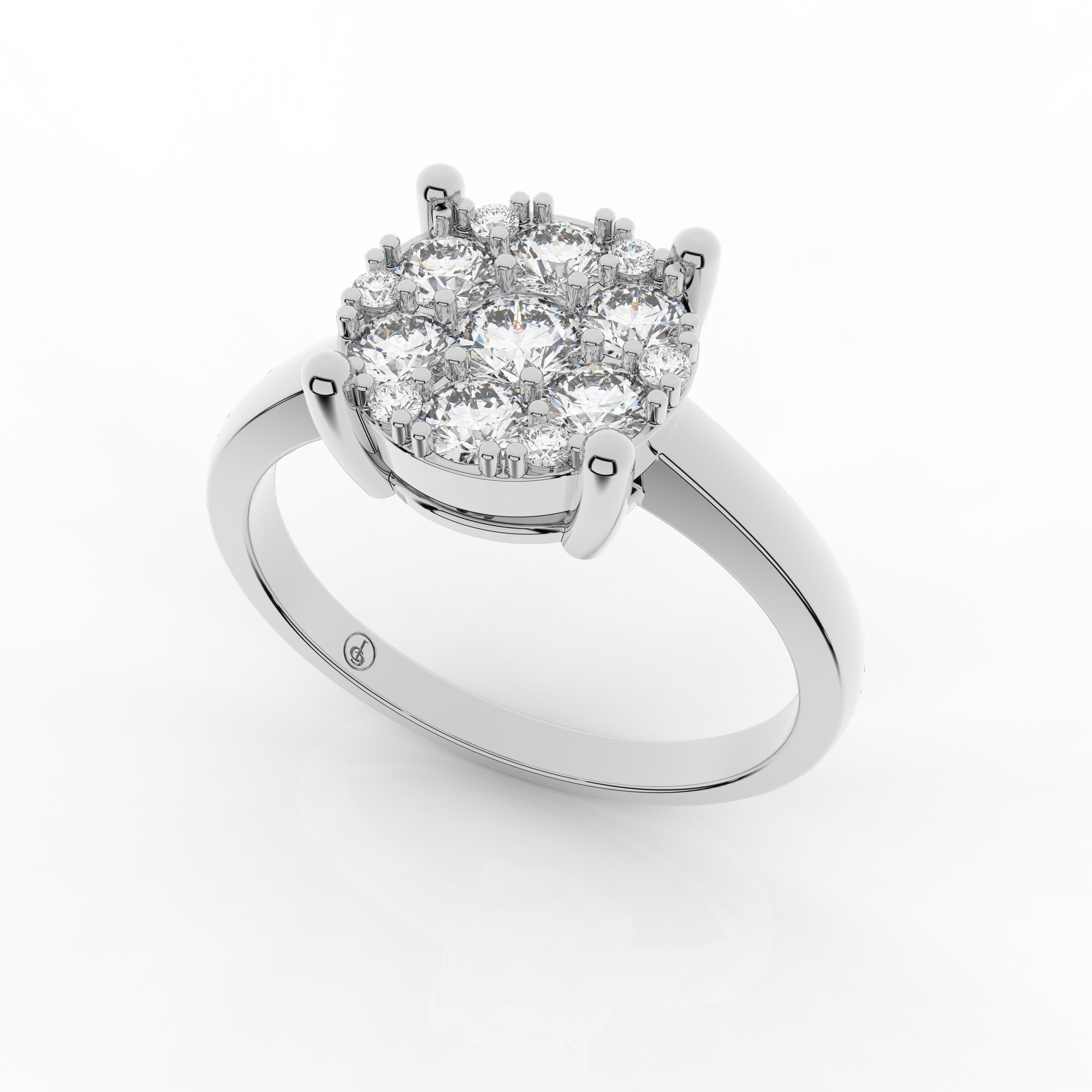 Cove Round Ring 0.53 Carat Natural Diamonds 18 Karat Gold