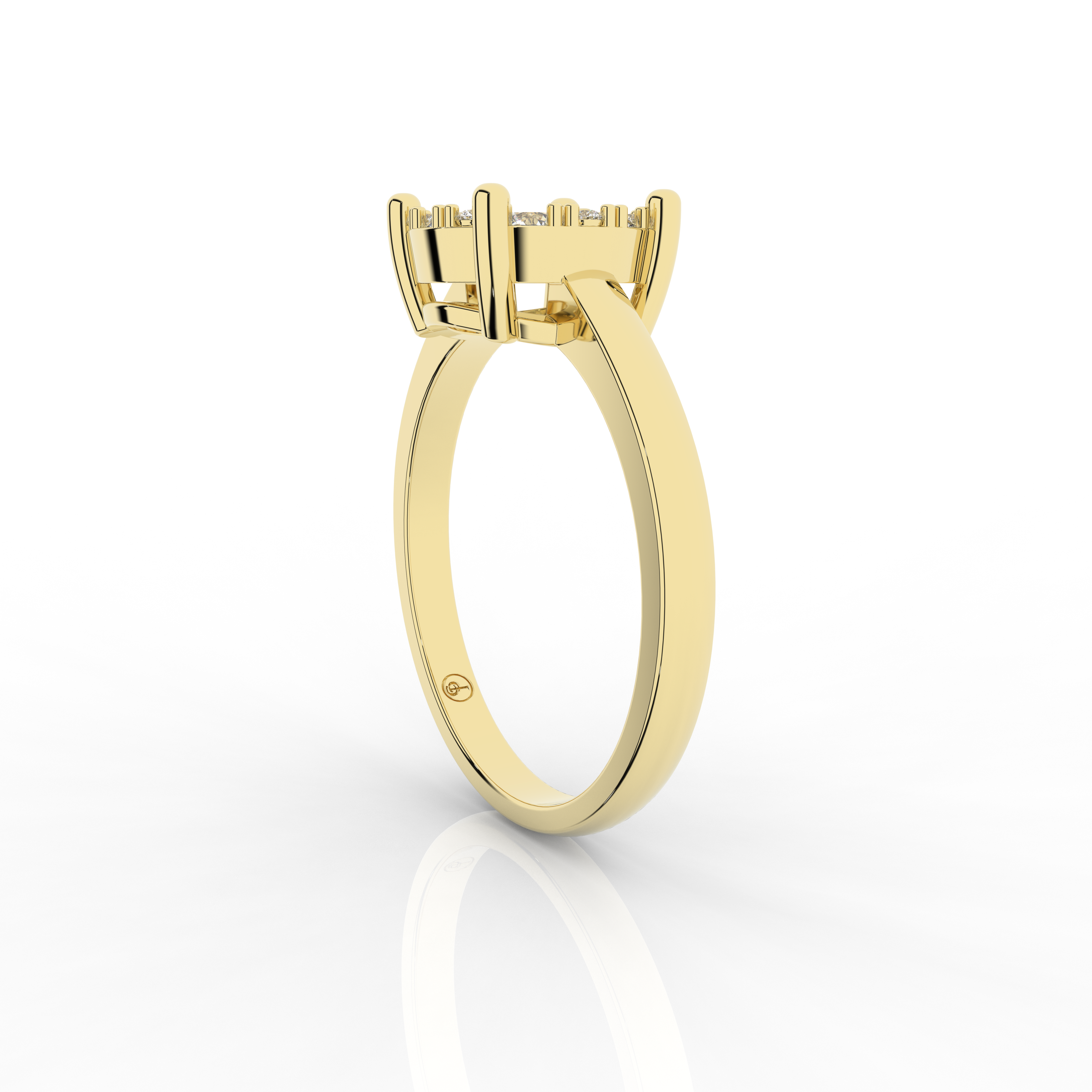 Cove Round Ring 0.53 Carat Natural Diamonds 18 Karat Gold
