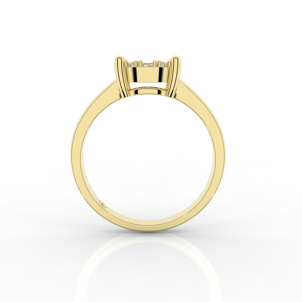 Cove Round Ring 0.53 Carat Natural Diamonds 18 Karat Gold