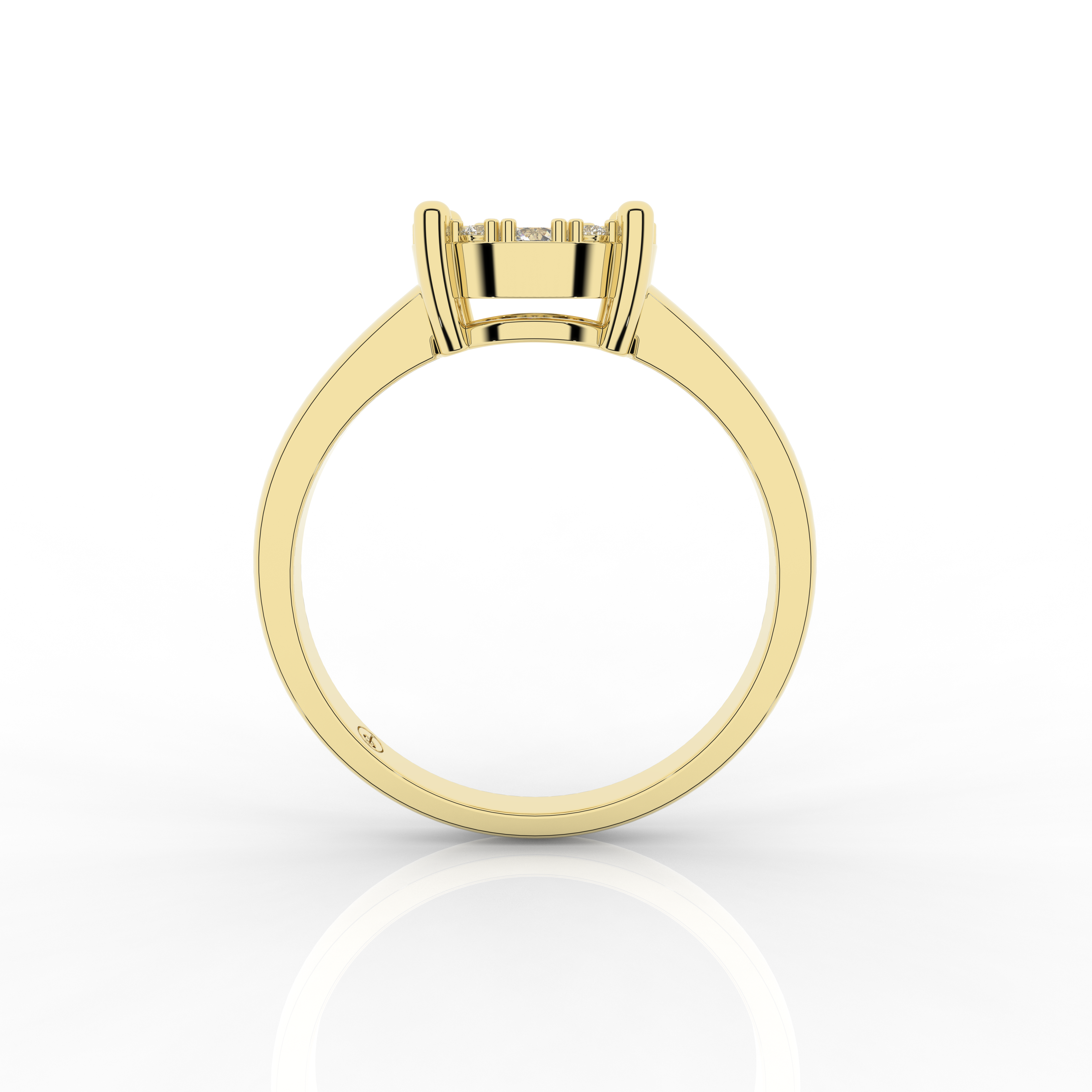 Cove Round Ring 0.53 Carat Natural Diamonds 18 Karat Gold