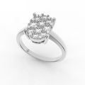Cove Oval Shaped Ring 0.59 Carat Natural Diamonds 18 Karat Gold