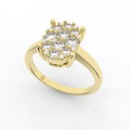 Cove Oval Shaped Ring 0.59 Carat Natural Diamonds 18 Karat Gold