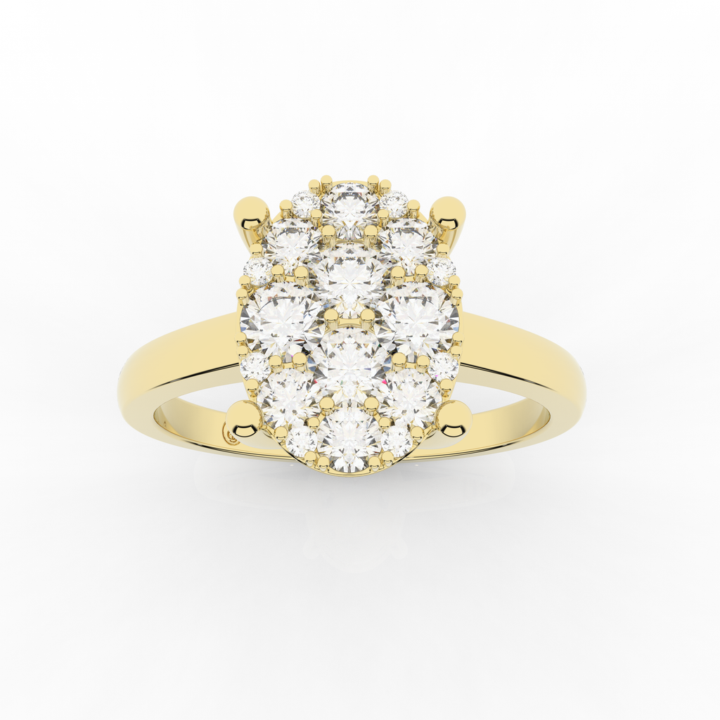 Cove Oval Shaped Ring 0.59 Carat Natural Diamonds 18 Karat Gold