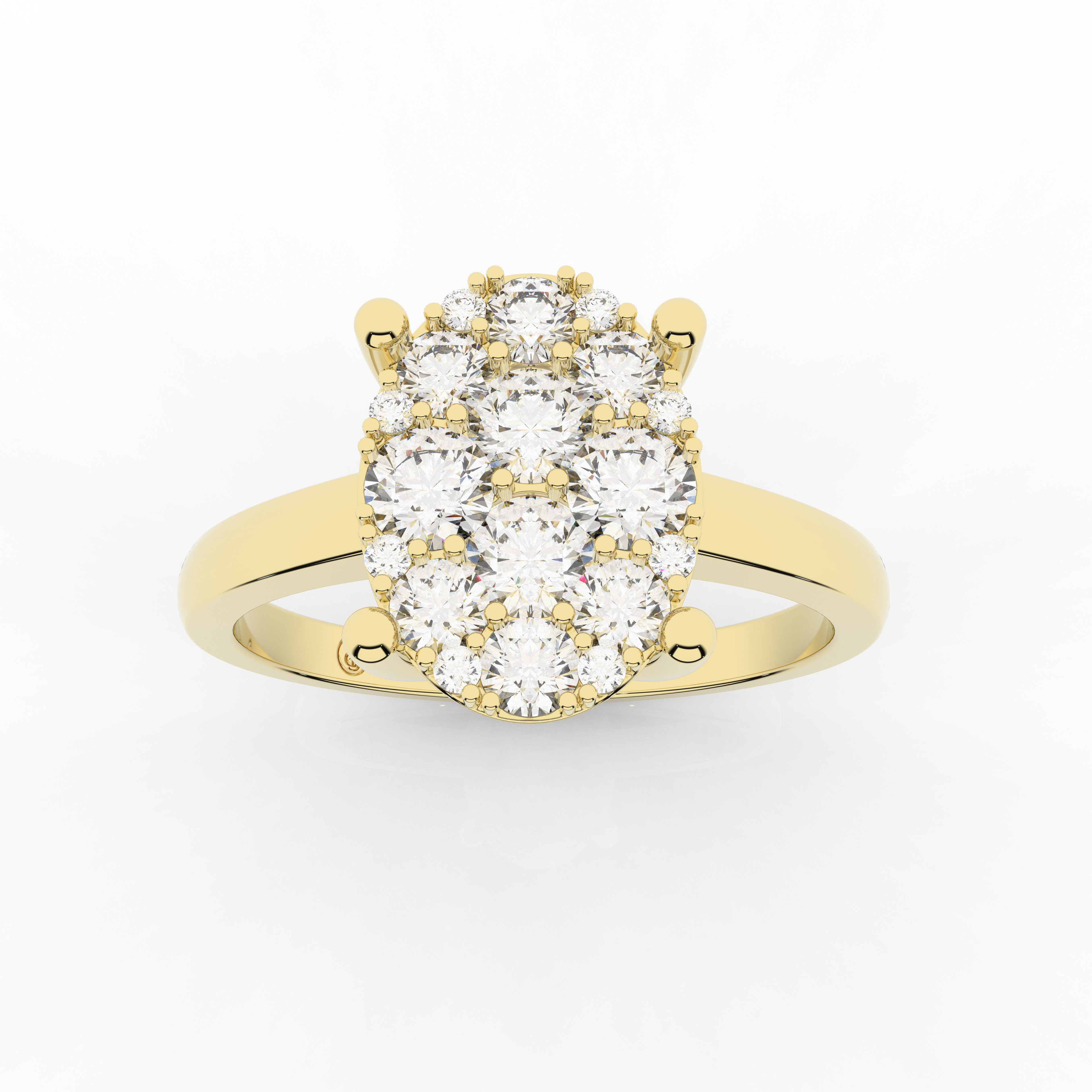 Cove Oval Shaped Ring 0.59 Carat Natural Diamonds 18 Karat Gold