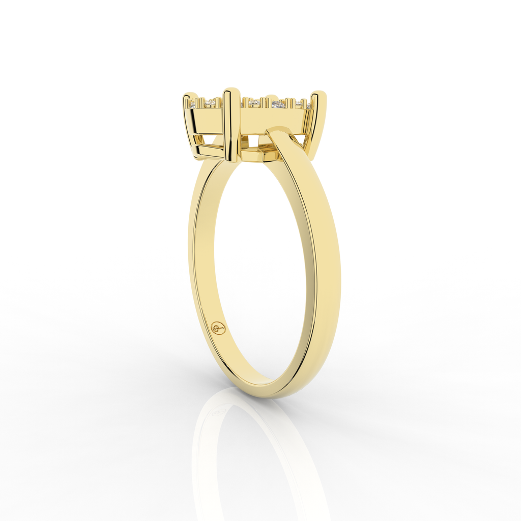 Cove Oval Shaped Ring 0.59 Carat Natural Diamonds 18 Karat Gold