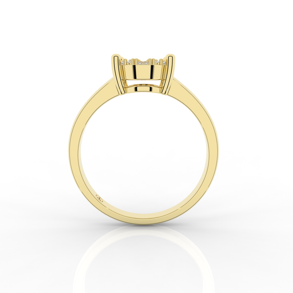 Cove Oval Shaped Ring 0.59 Carat Natural Diamonds 18 Karat Gold
