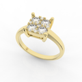 Cove Square Shaped Ring 0.51 Carat Natural Diamonds 18 Karat Gold