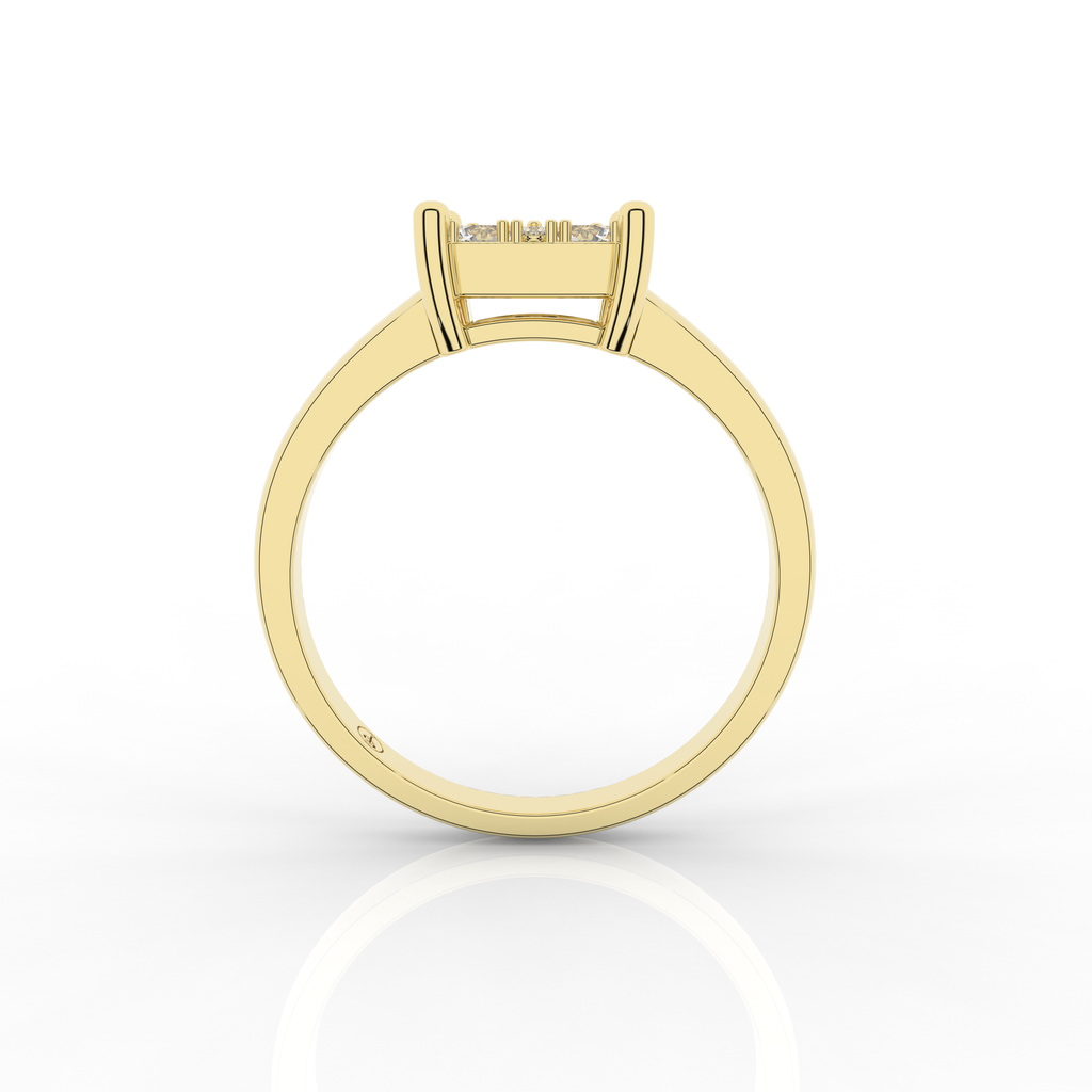 Cove Square Shaped Ring 0.51 Carat Natural Diamonds 18 Karat Gold