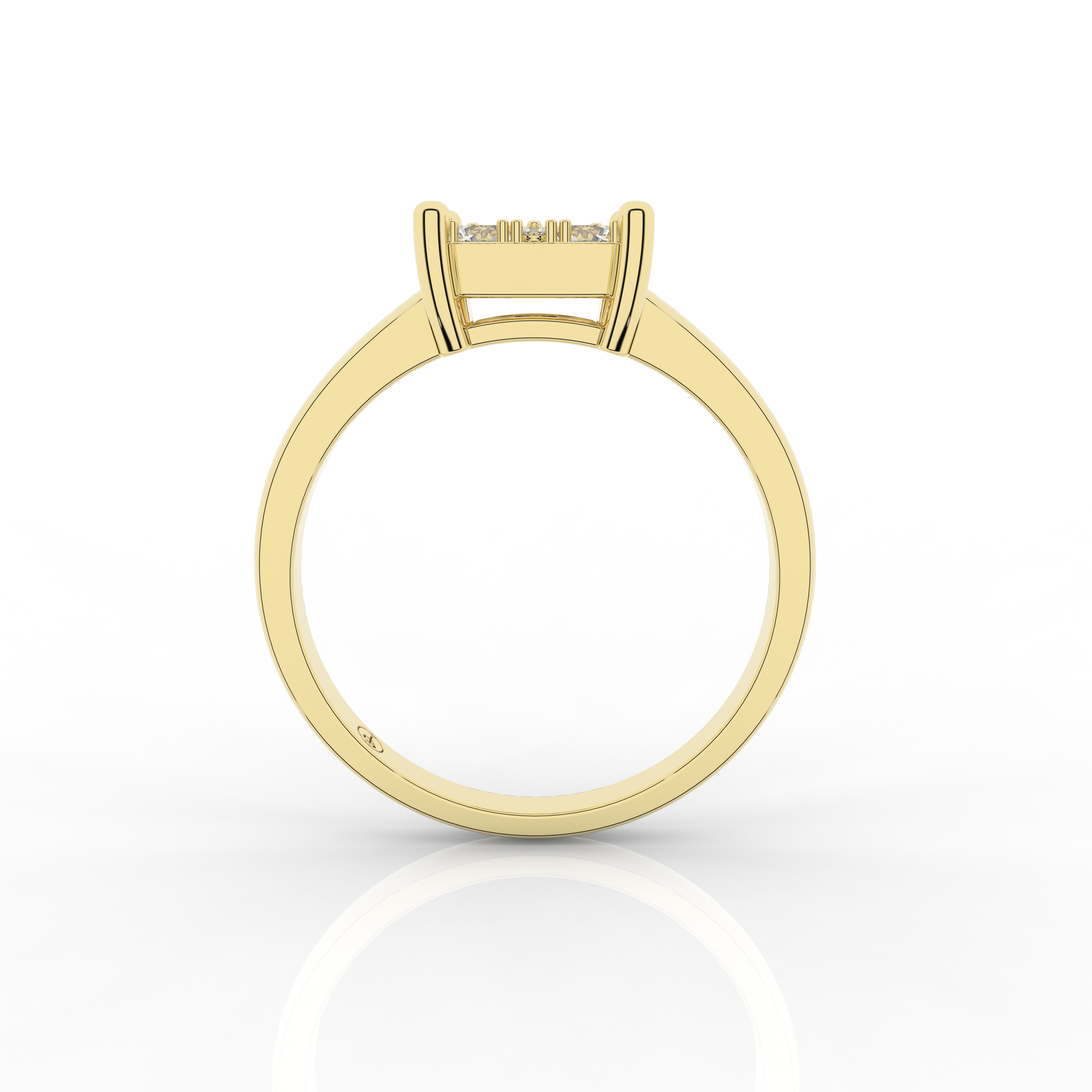 Cove Square Shaped Ring 0.51 Carat Natural Diamonds 18 Karat Gold