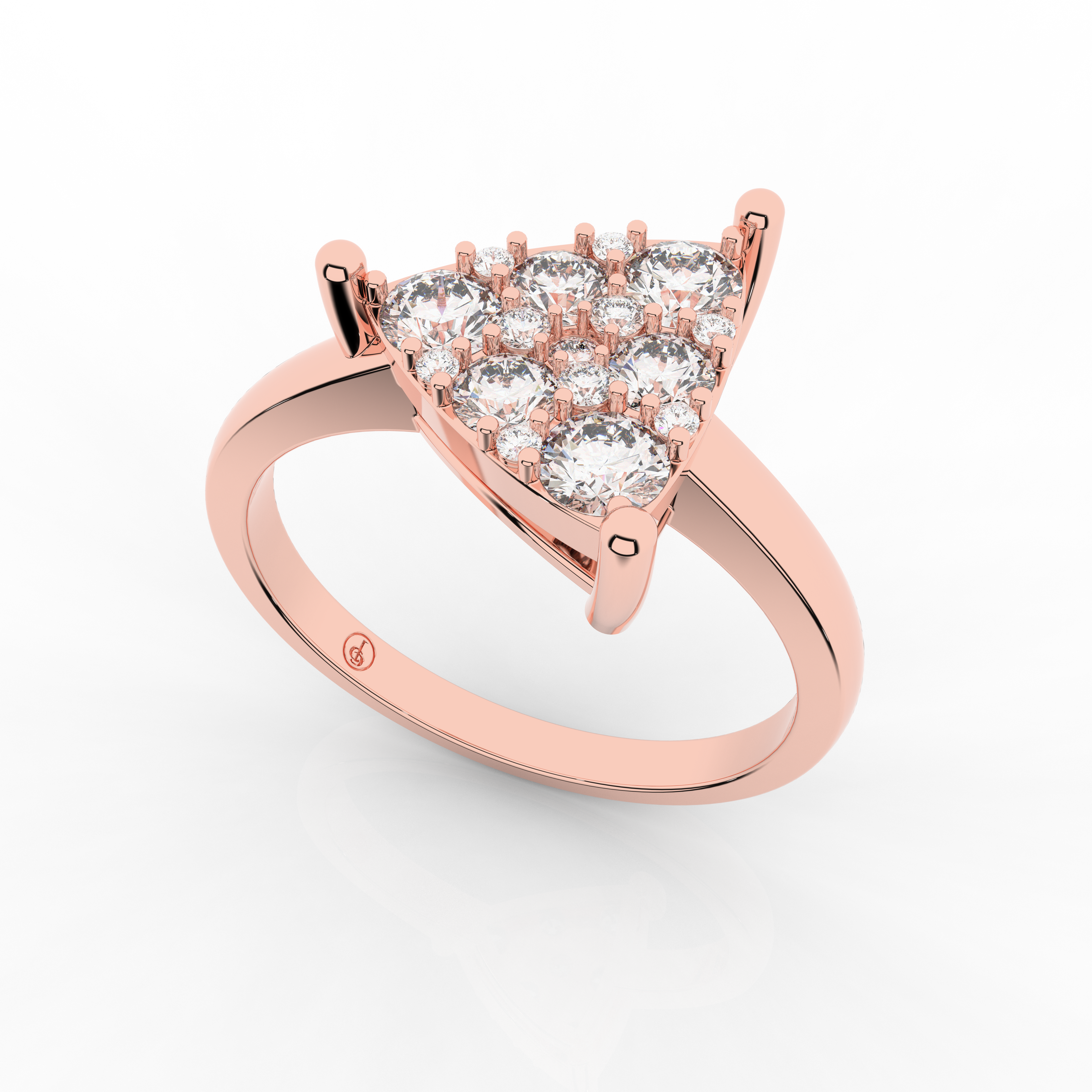 Cove Trillion Ring 0.53 Carat Natural Diamonds 18 Karat Gold