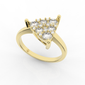 Cove Trillion Ring 0.53 Carat Natural Diamonds 18 Karat Gold