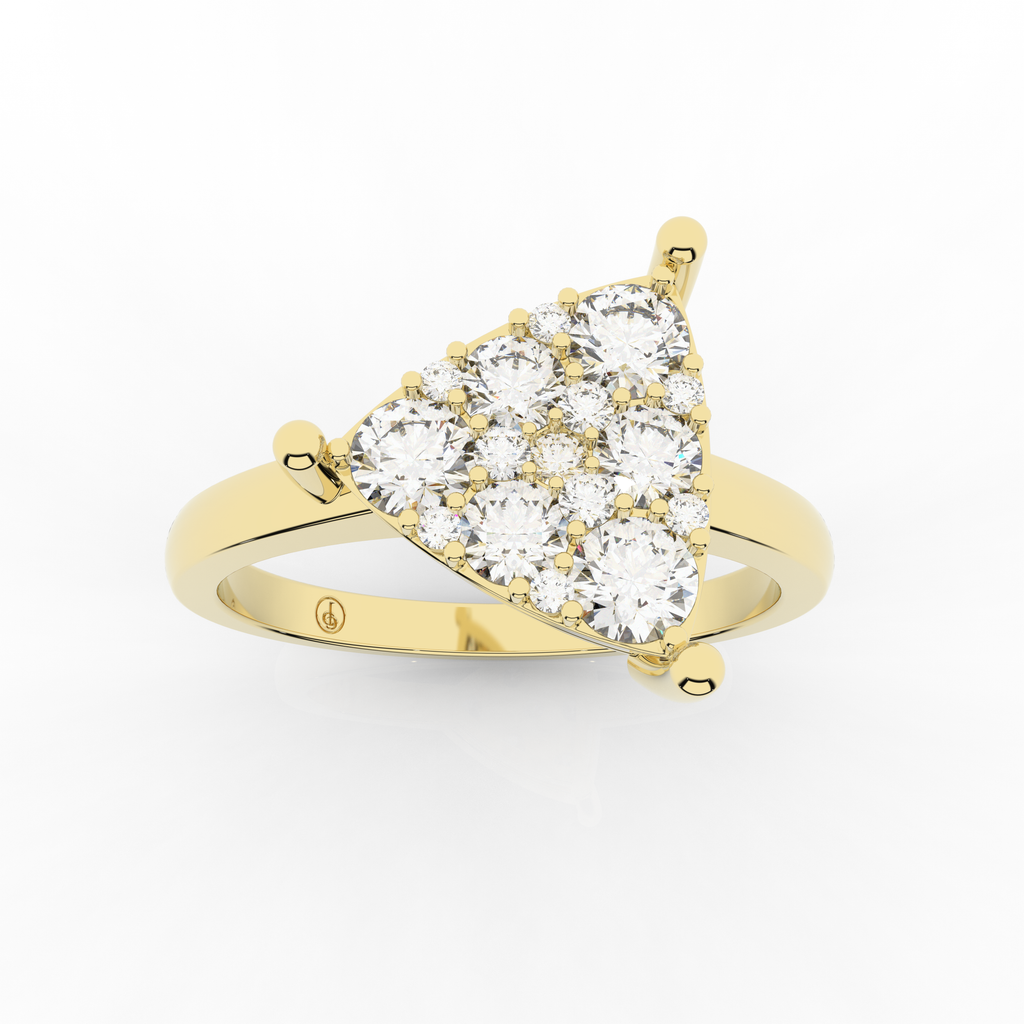 Cove Trillion Ring 0.53 Carat Natural Diamonds 18 Karat Gold