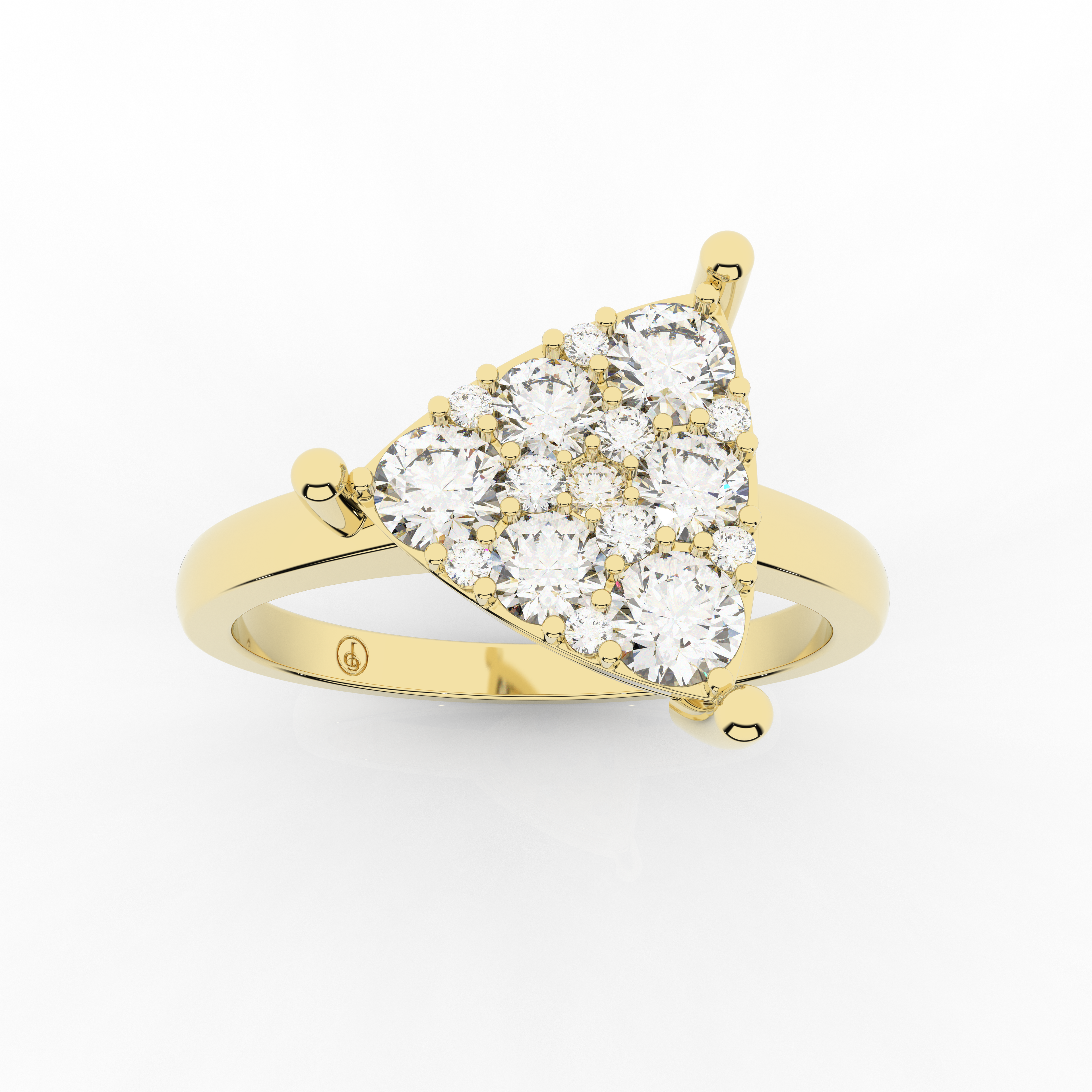 Cove Trillion Ring 0.53 Carat Natural Diamonds 18 Karat Gold