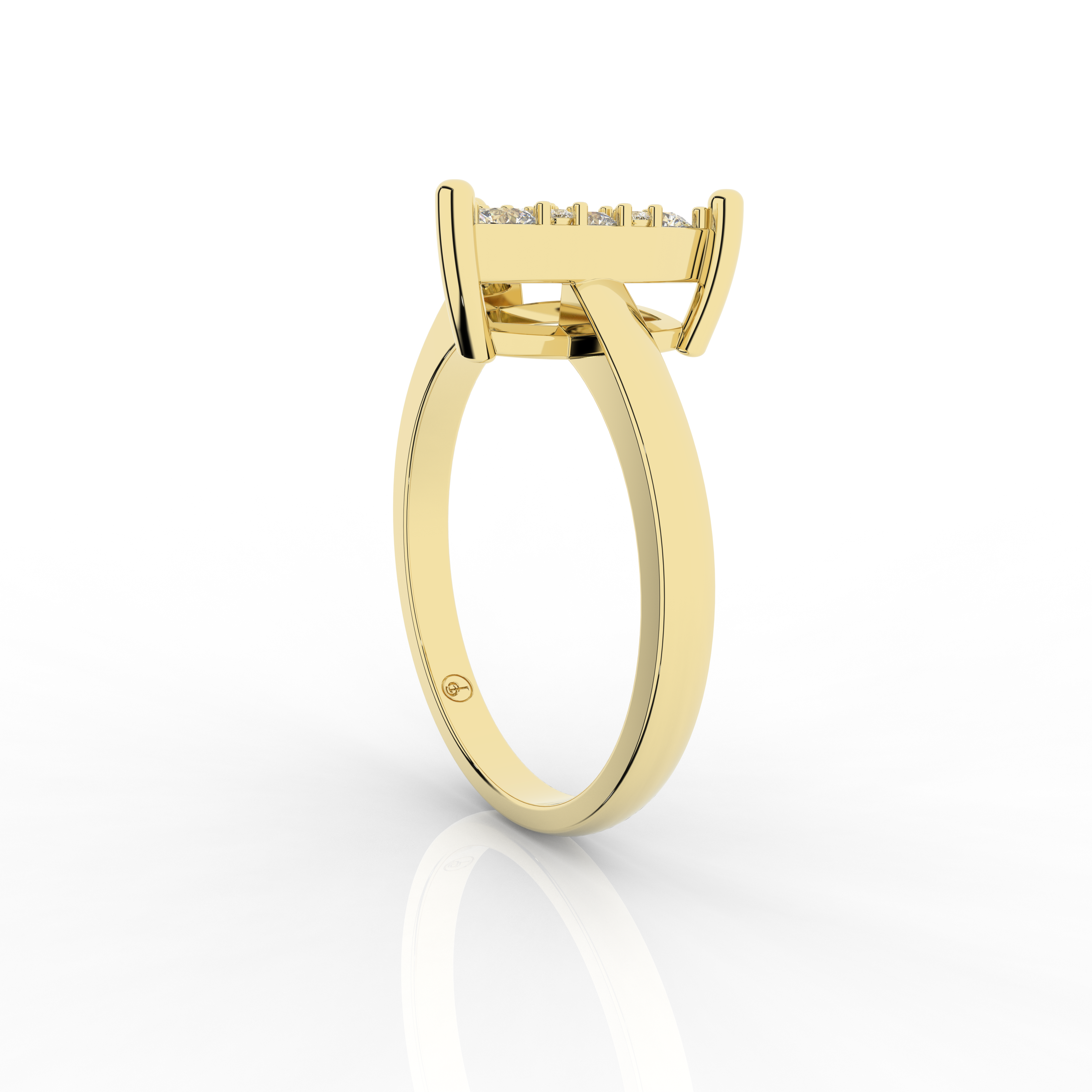 Cove Trillion Ring 0.53 Carat Natural Diamonds 18 Karat Gold